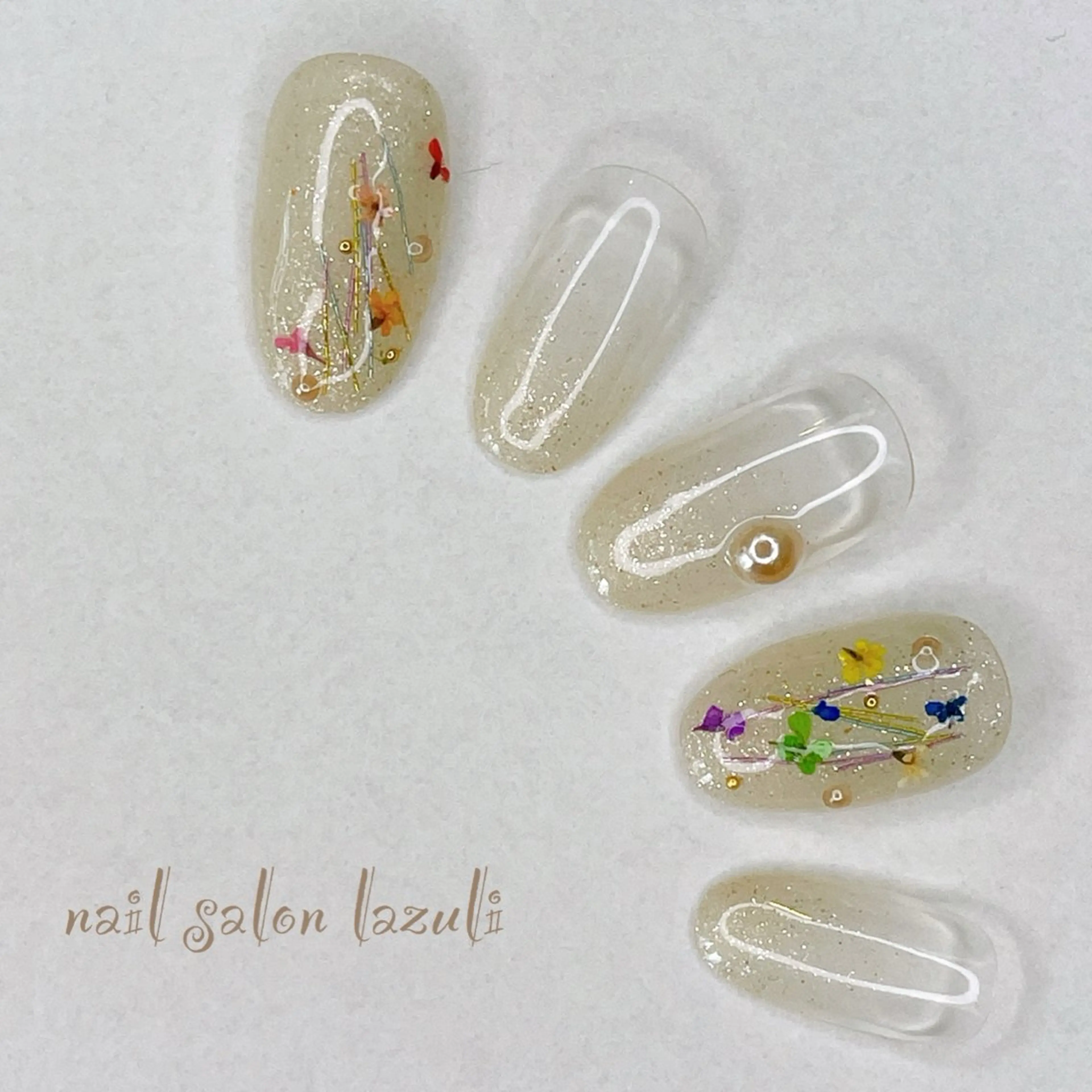 ネイル フラワーネイル ハンドネイル nail salon lazuliのネイルデザイン