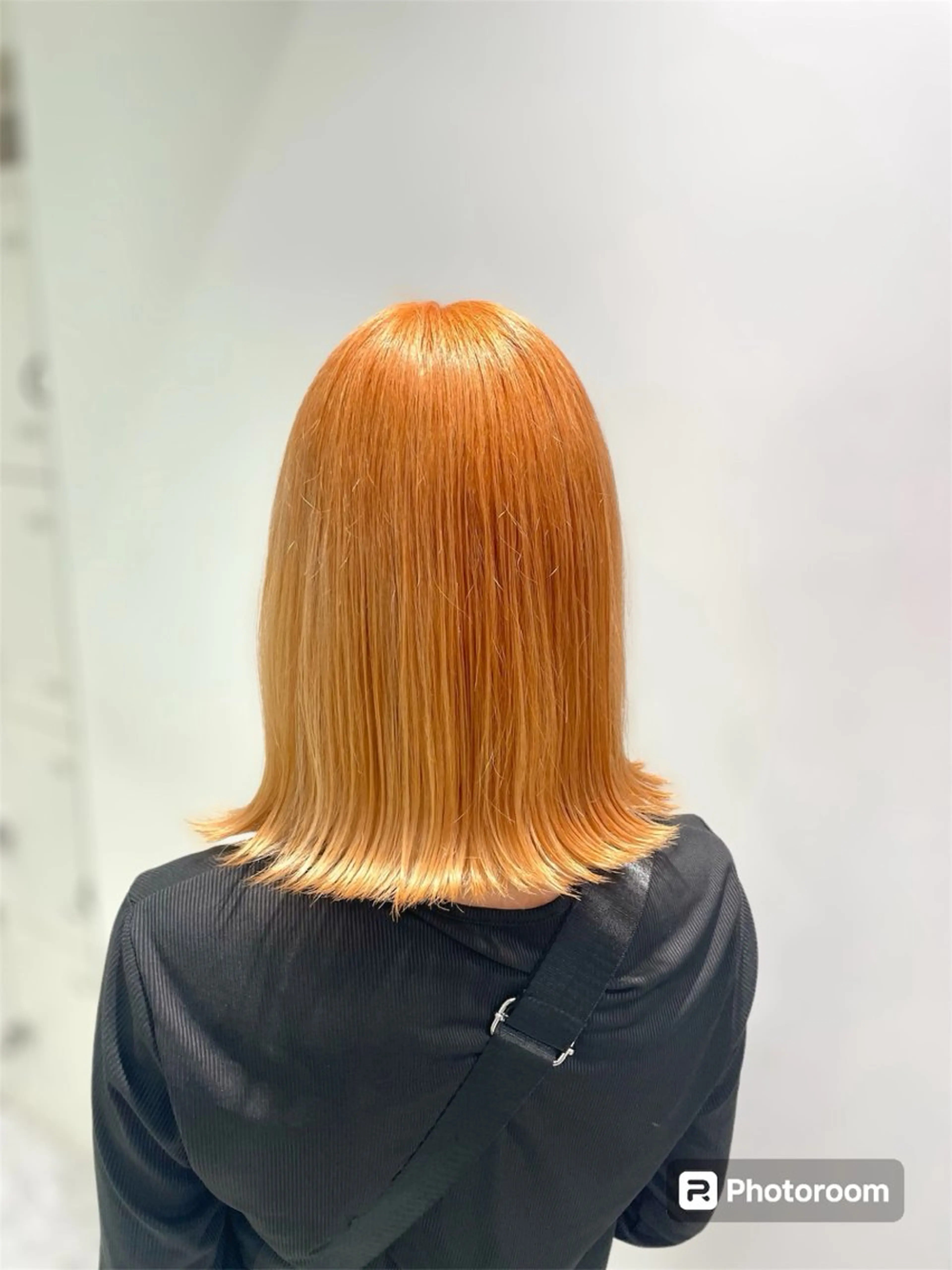 ミディアム カラー ヘアアレンジ ブリーチ オレンジ ヘアカラー パーマ トリートメント ヘッドスパ ヘアセット 顔まわりカット の達人のヘアスタイル