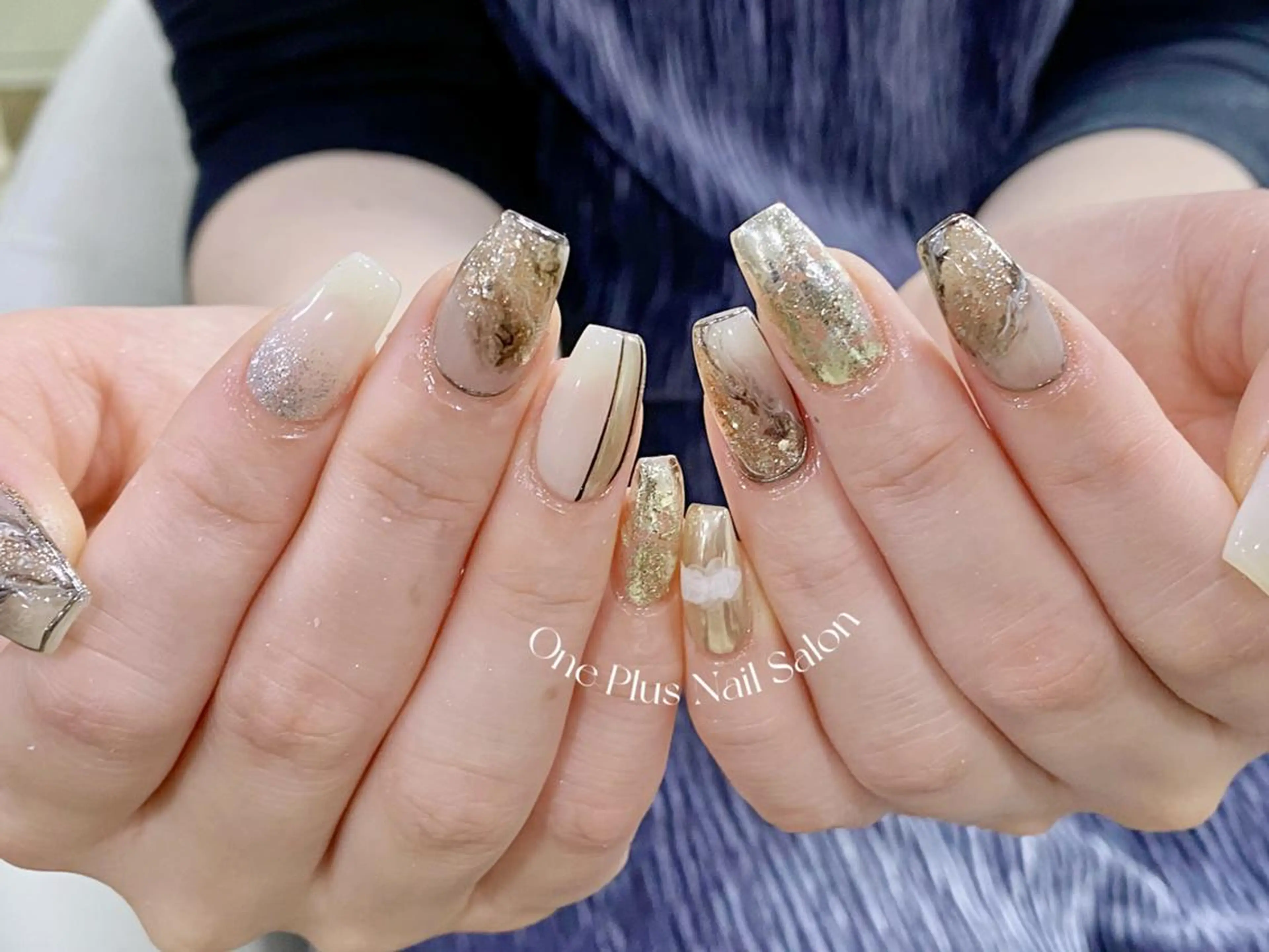 ネイル アートネイル 長さ出し フレンチネイル ガーリー ハート Niki ニキのネイルデザイン