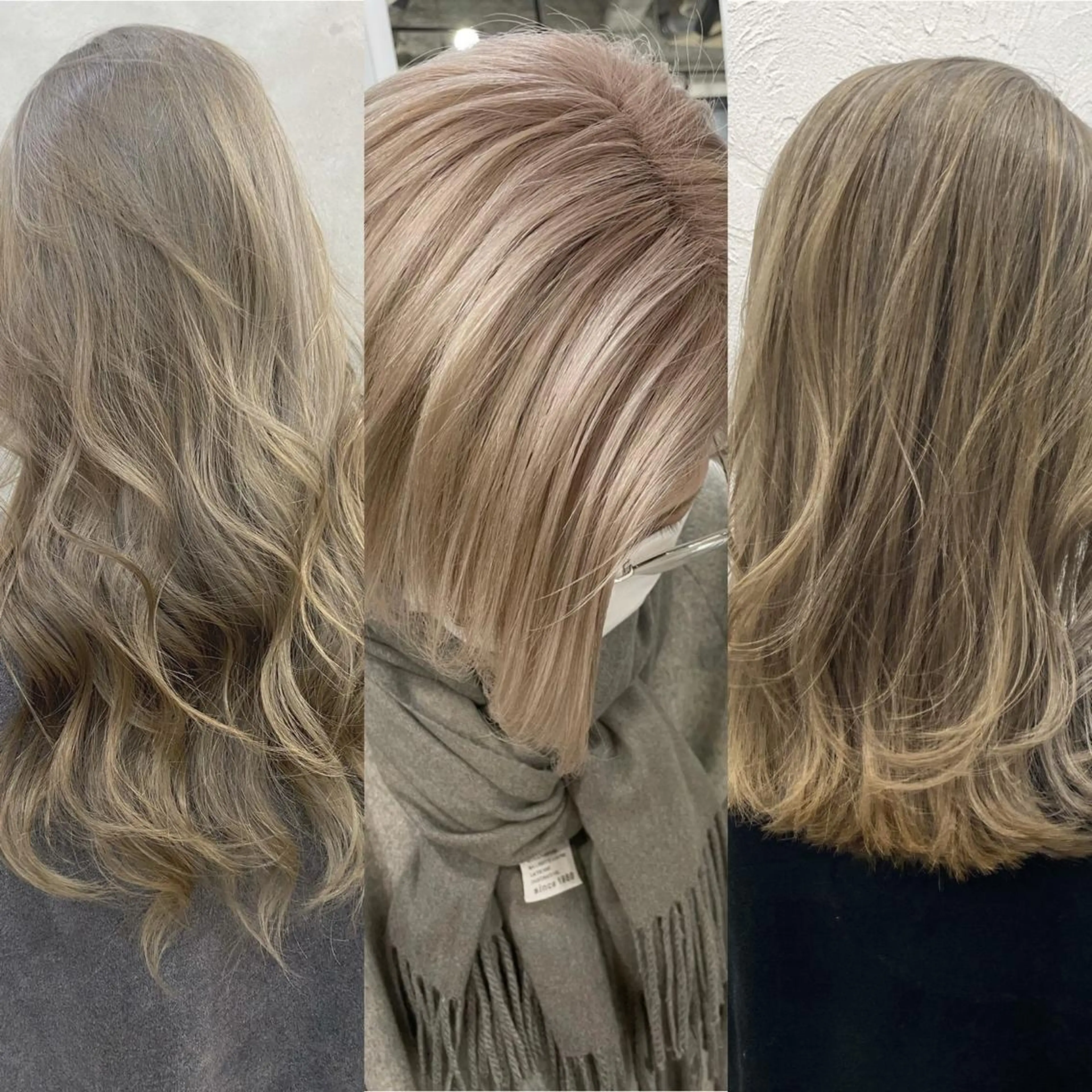 セミロング カラー ヘアアレンジ ブリーチダブルカラー ハイライト/山本喜熙のヘアスタイル