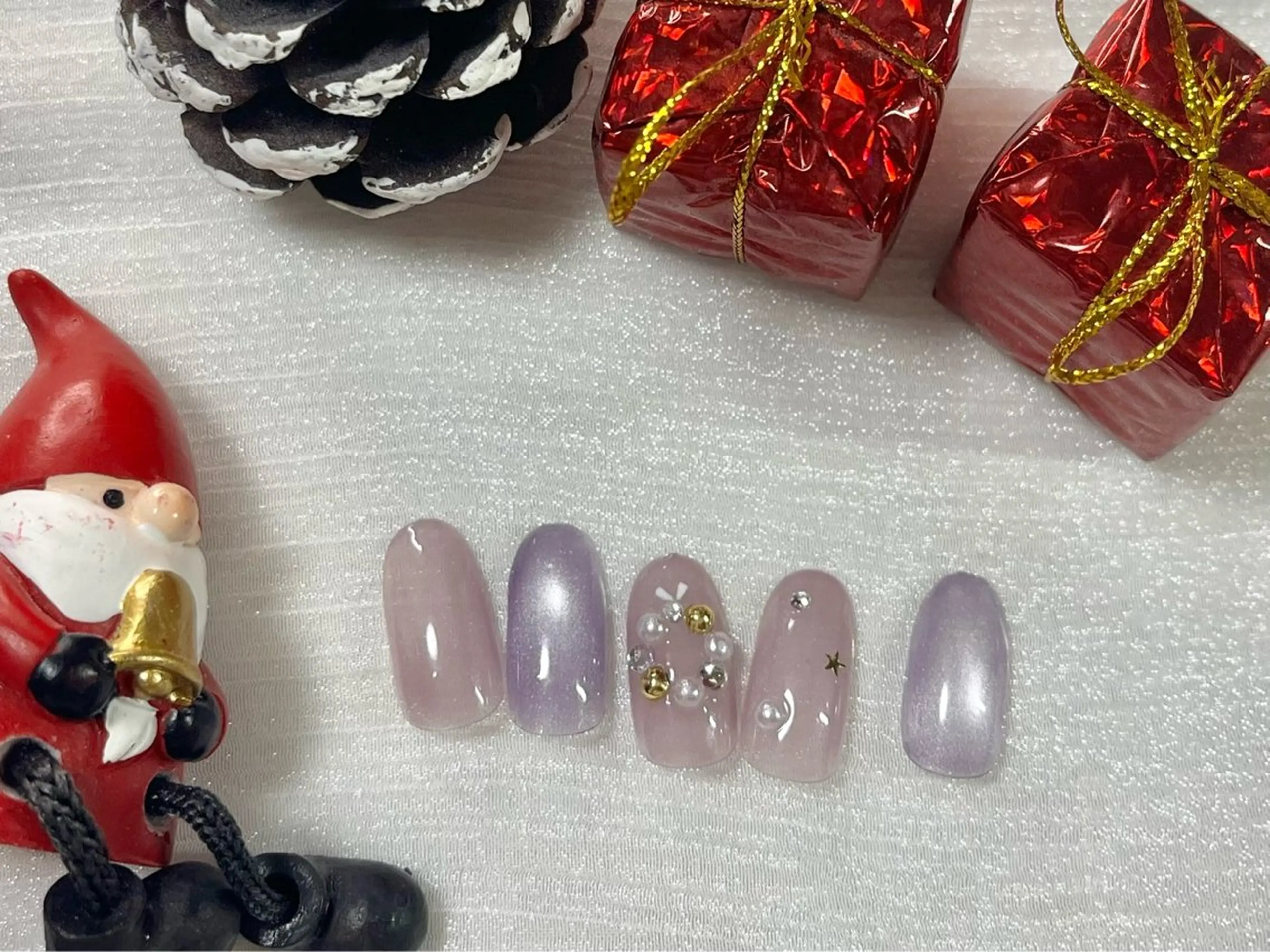 ネイル ジェルネイル マグネットネイル パラジェル 冬ネイル クリスマス kiki nail 二子玉川のネイルデザイン