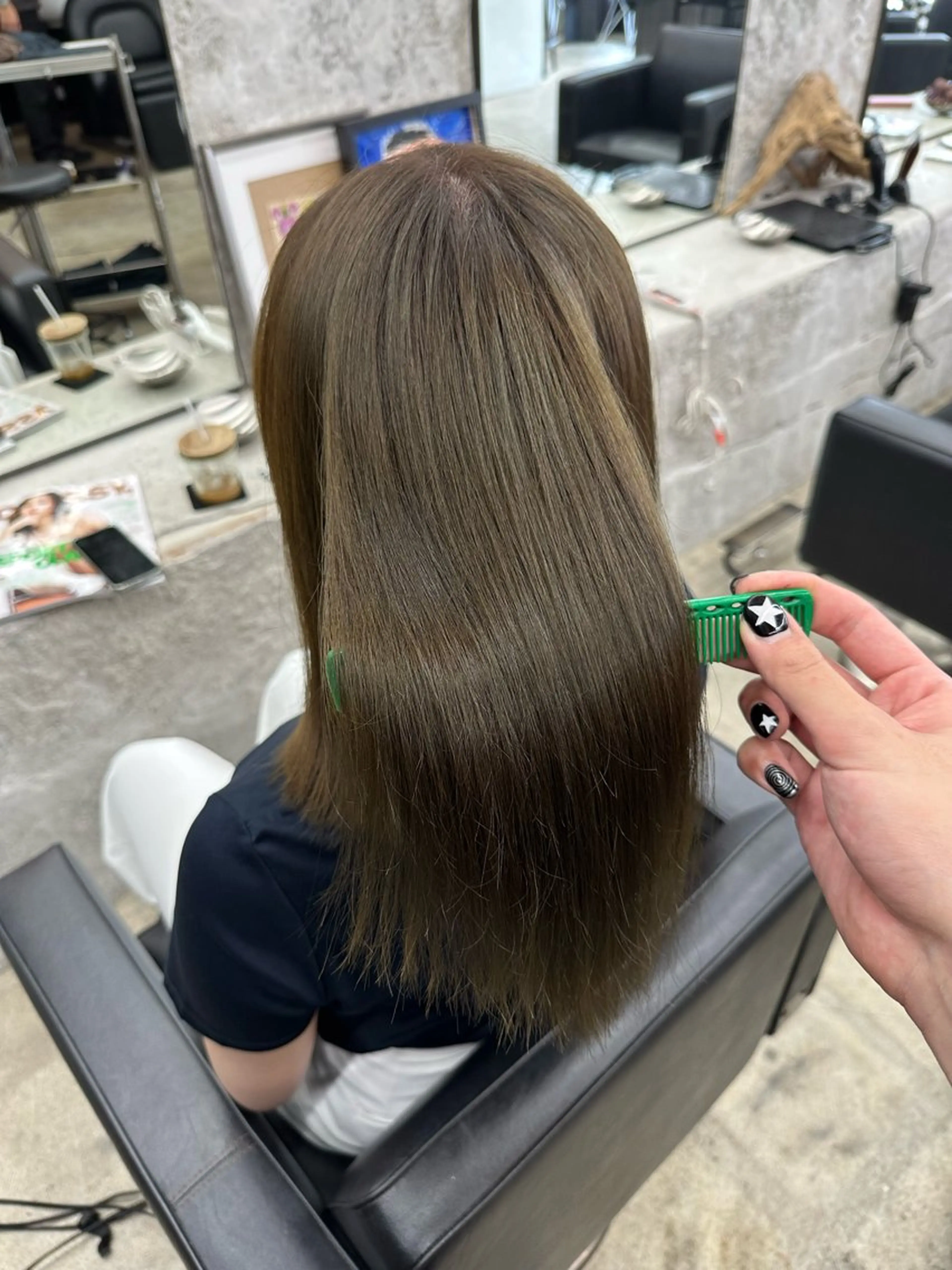 ミディアム カラー ベージュカラー オリーブベージュ 髪質改善 ヘアカラー 🪐LANDS🪐 福垣 海也のヘアスタイル