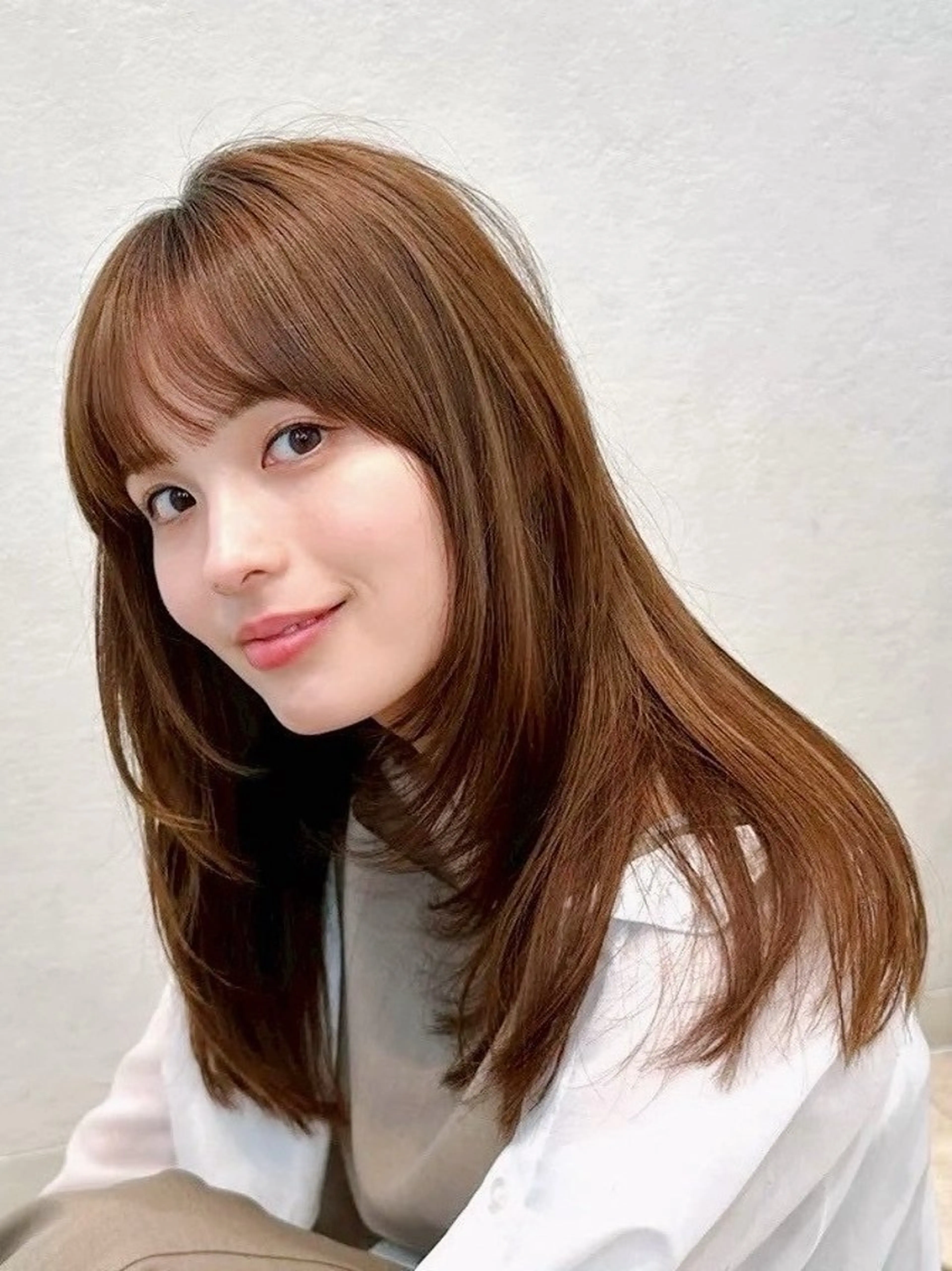 ロング カラー パーマ 🫧小顔×似合わせ× 透明感カラー🫧のヘアスタイル