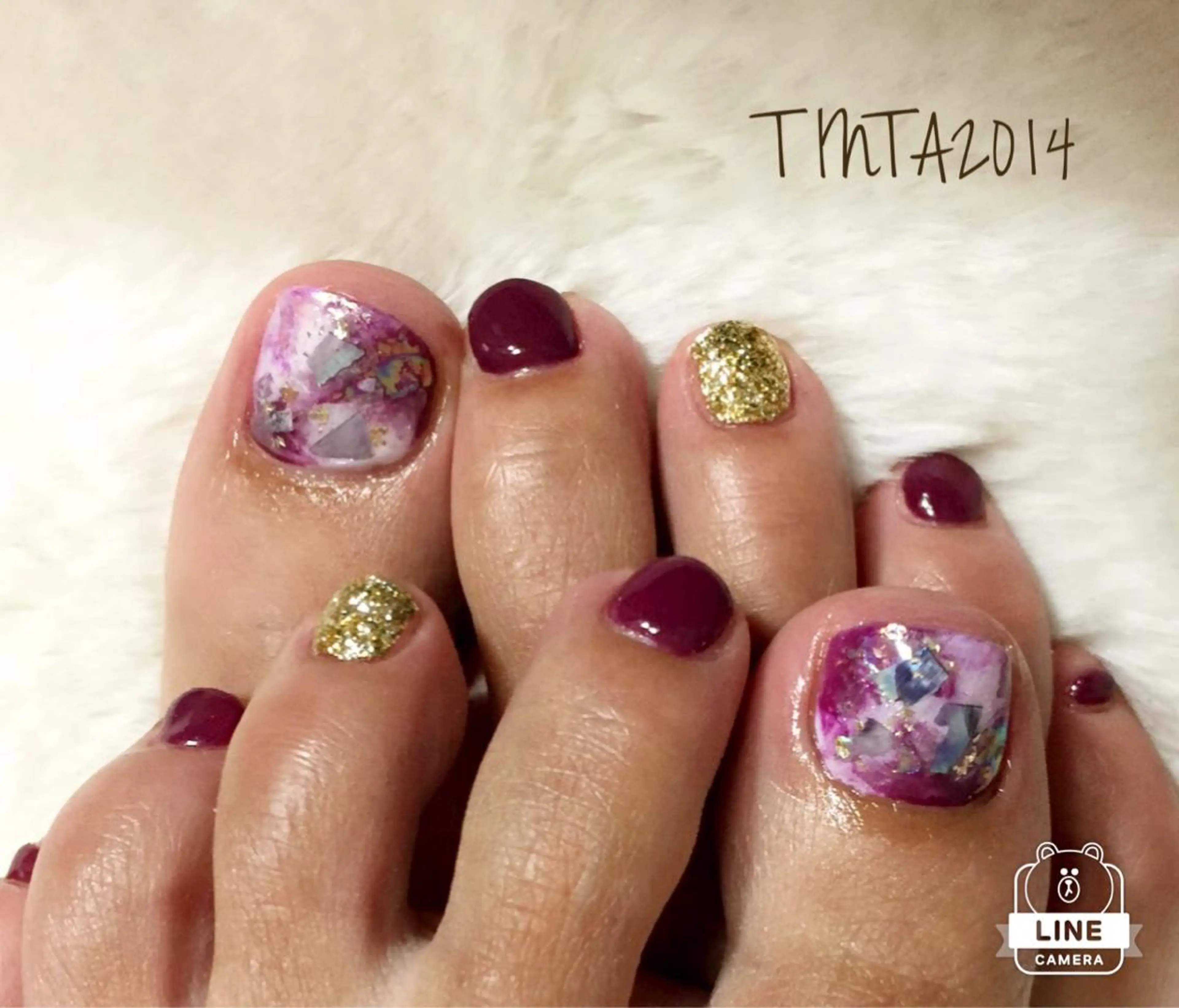 ネイル ボルドー フットネイル ネイルサロン ティンタ所属・馬場 典子のネイルデザイン