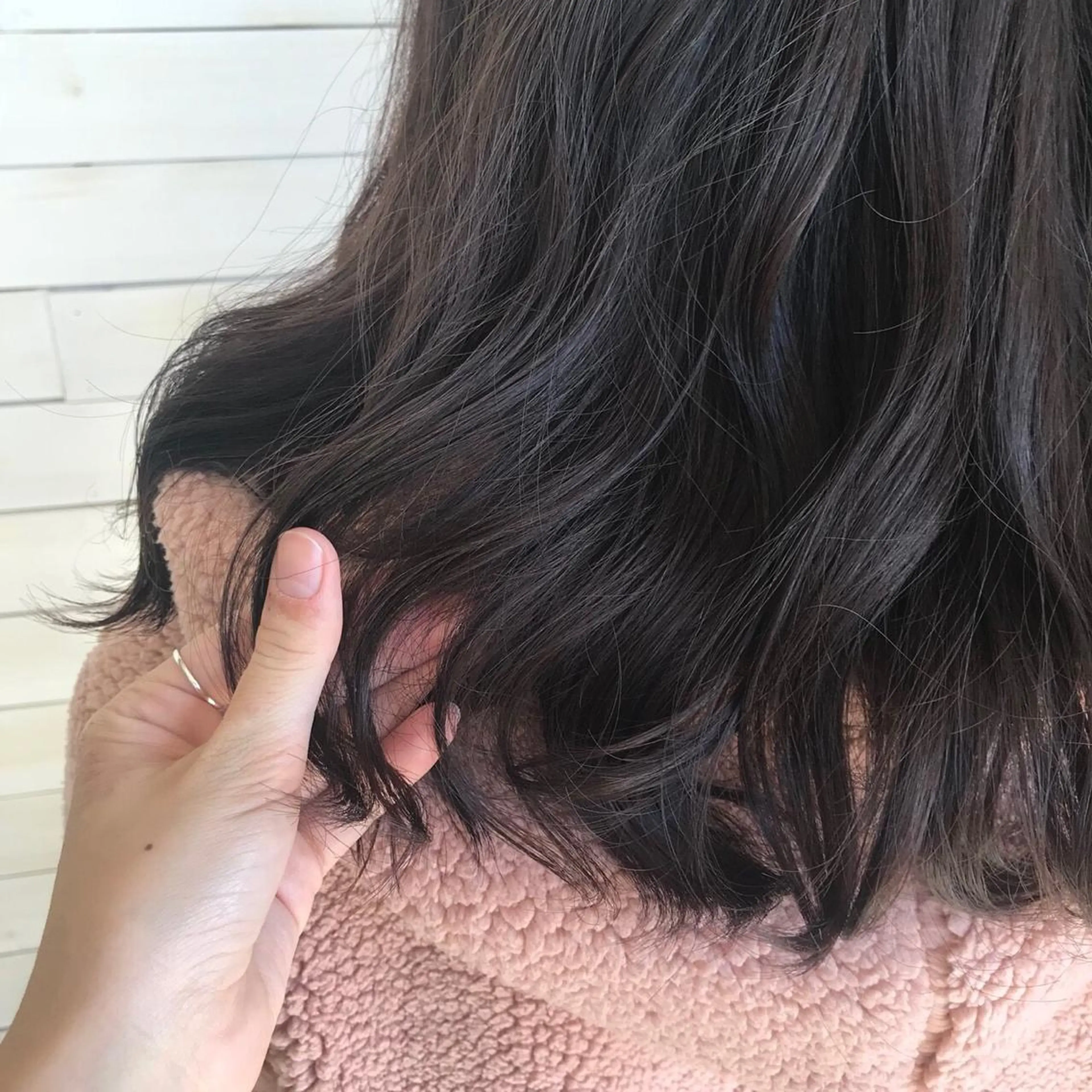 カラー ブリーチ 透明感カラー ブリーチなしカラー 黒田瀬奈/ボブ まろやかベージュのヘアスタイル