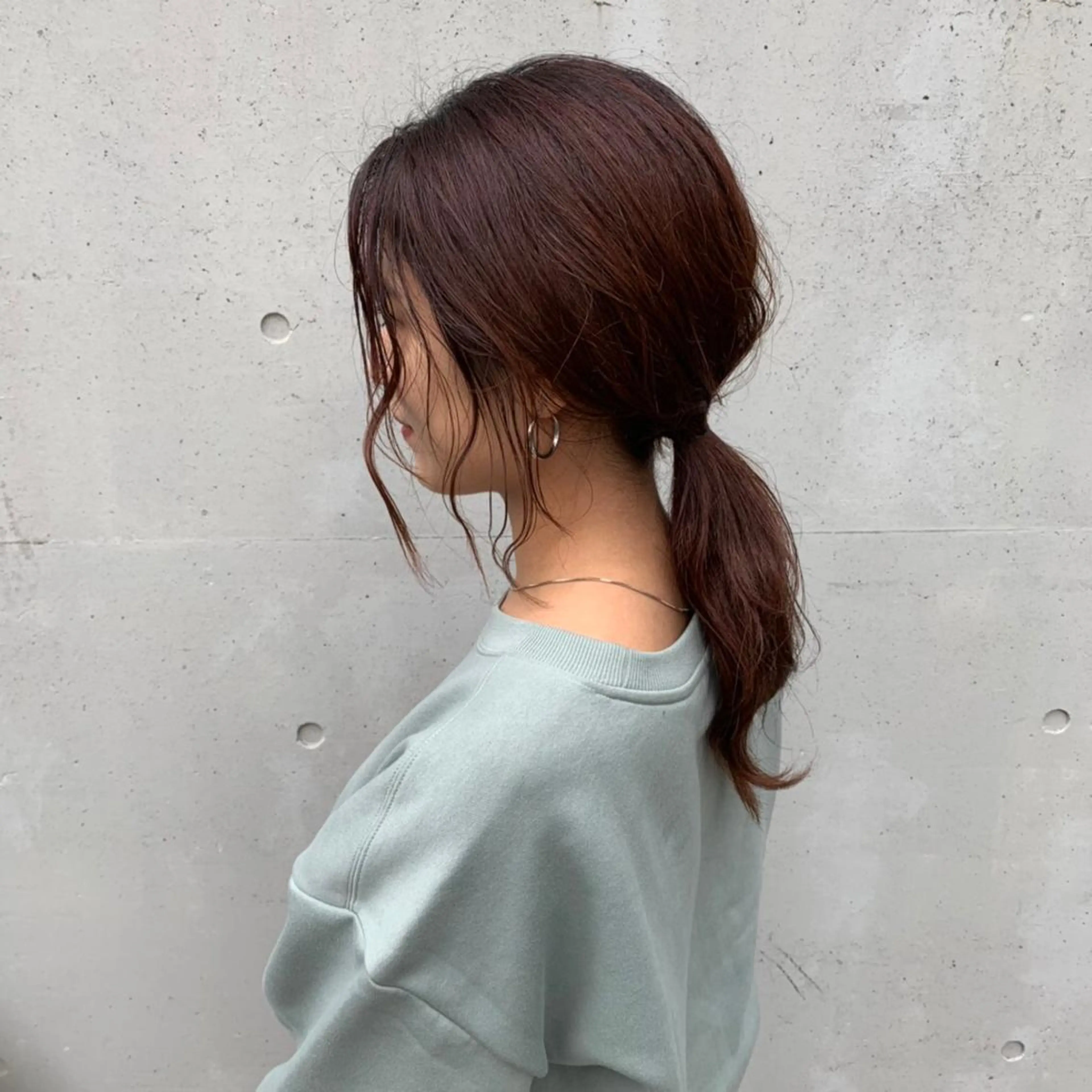 ロング カラー オレンジ レッドカラー カット ヘアカラー トリートメント 酸性縮毛矯正🧴韓国 レイヤー/髪質改善のヘアスタイル