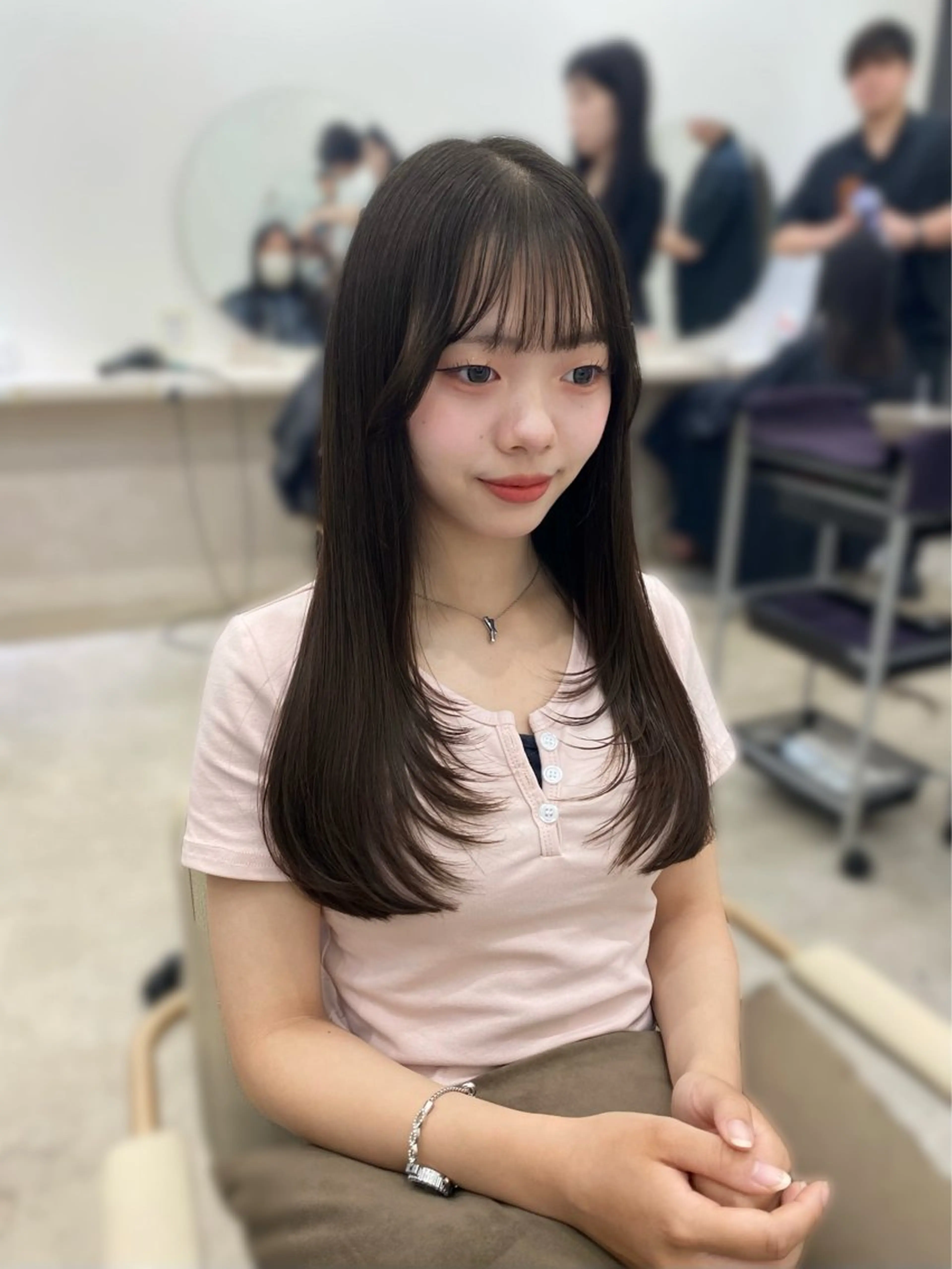 ロング 韓国風ヘア 縮毛矯正 カット ヘアカラー 縮毛矯正 艶髪/縮毛矯正/ Core mikuaのヘアスタイル