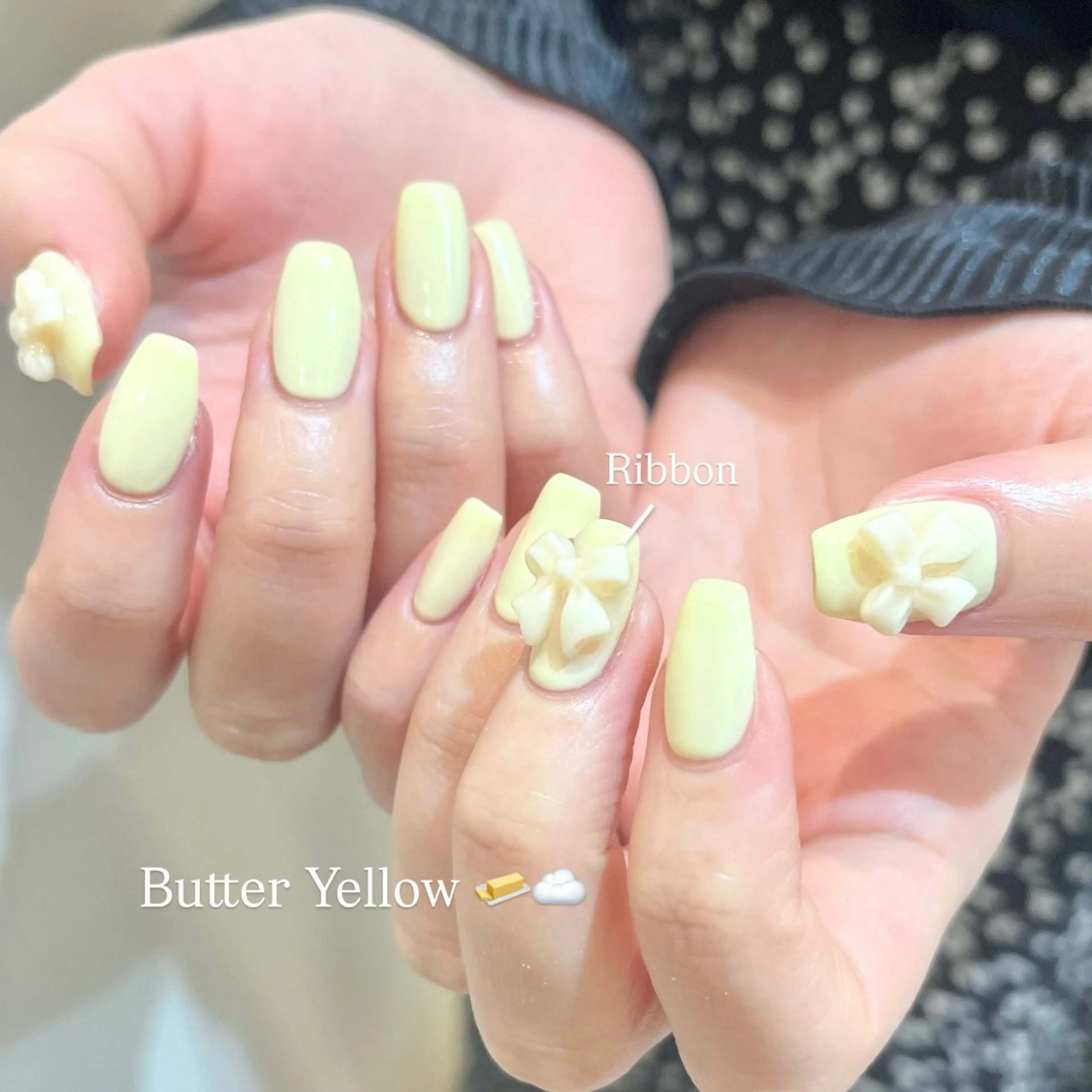 ネイル リボン ハンドネイル Momone ／渋谷／パラジェルのネイルデザイン
