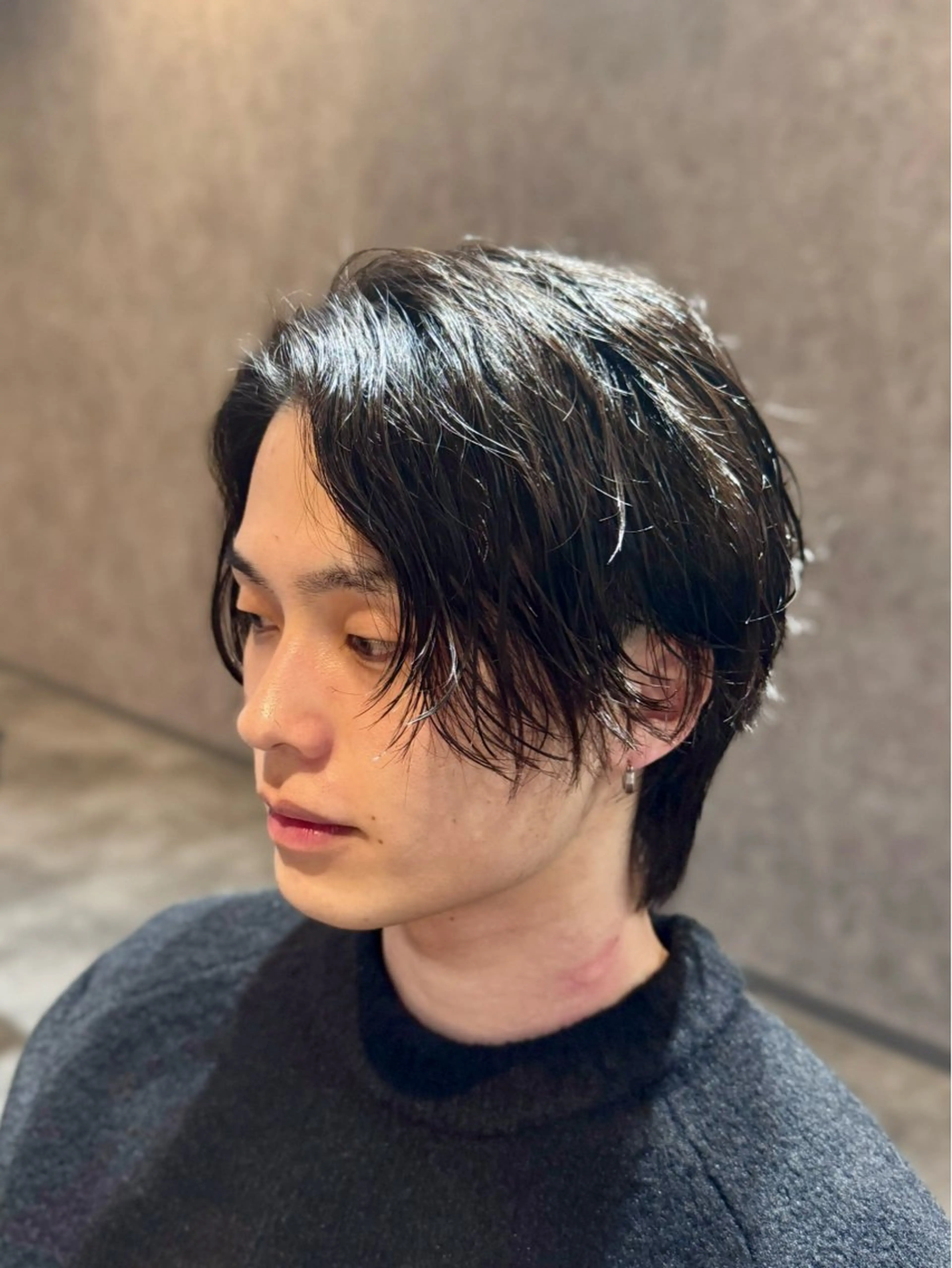 ミディアム パーマ メンズ 曲がる縮毛矯正 masashiのヘアスタイル