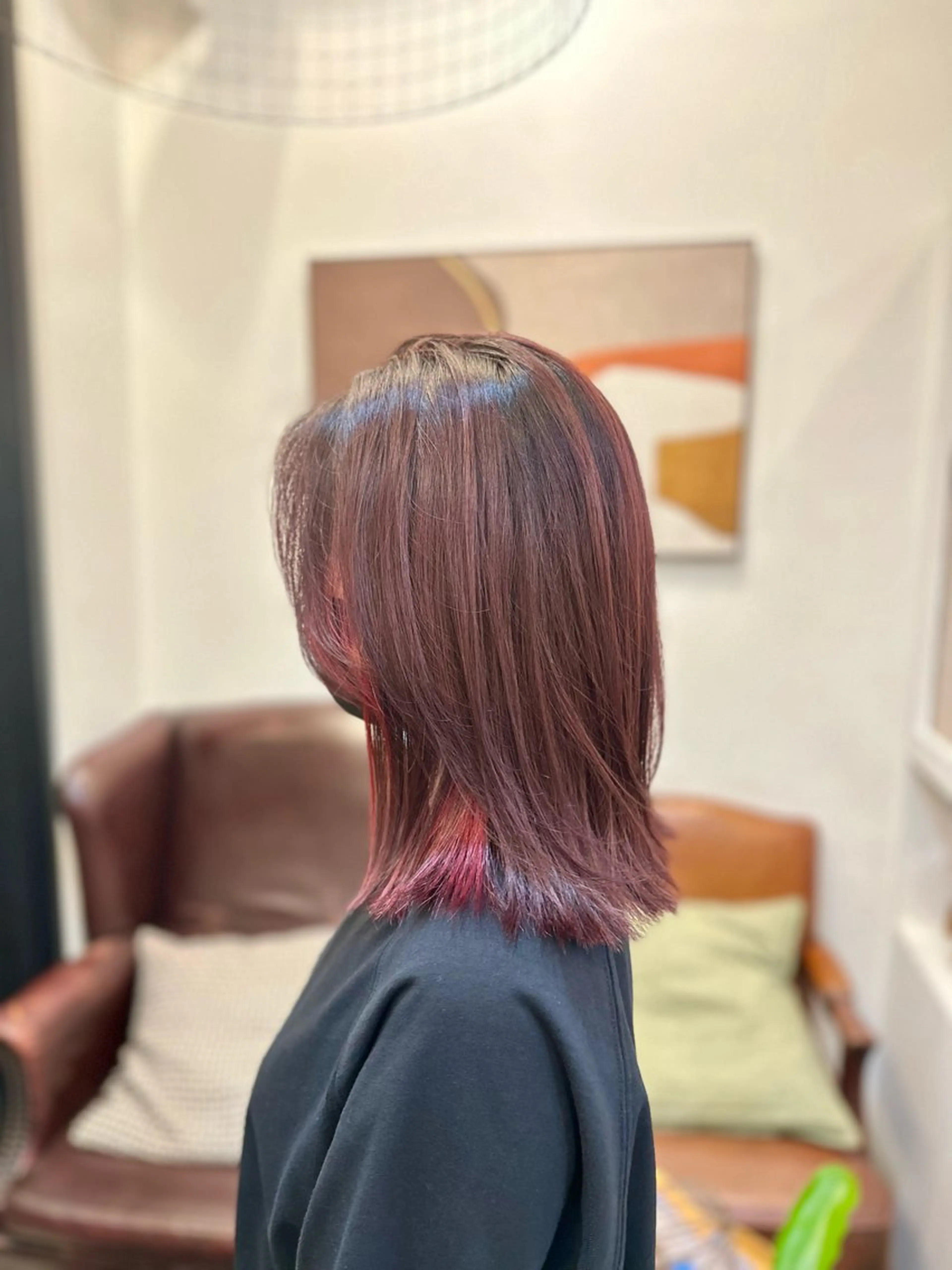 セミロング カラー ヘアカラー トリートメント 村上 滉弥のヘアスタイル