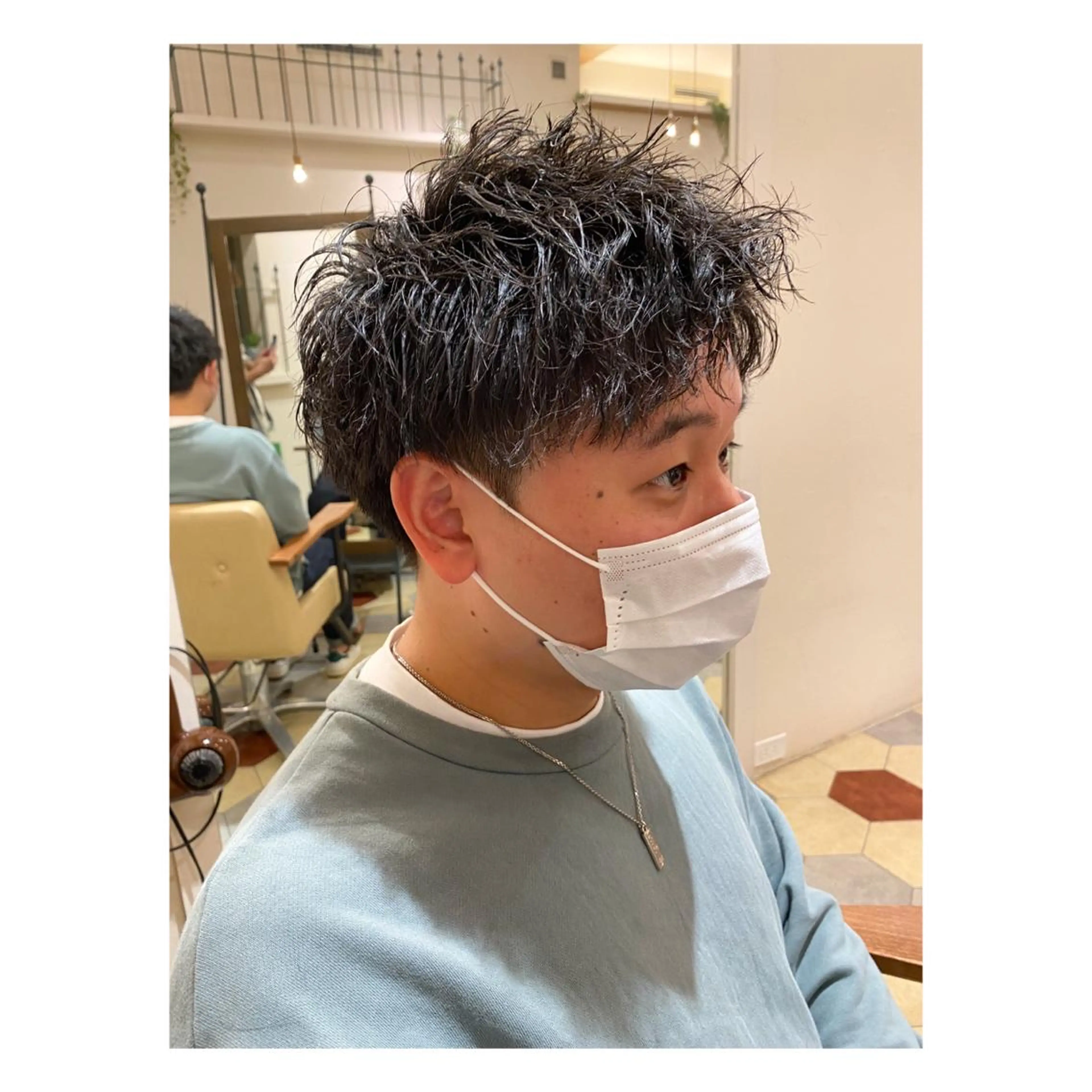 ショート パーマ メンズ カット パーマ 菊池大一 溝の口パーマのヘアスタイル