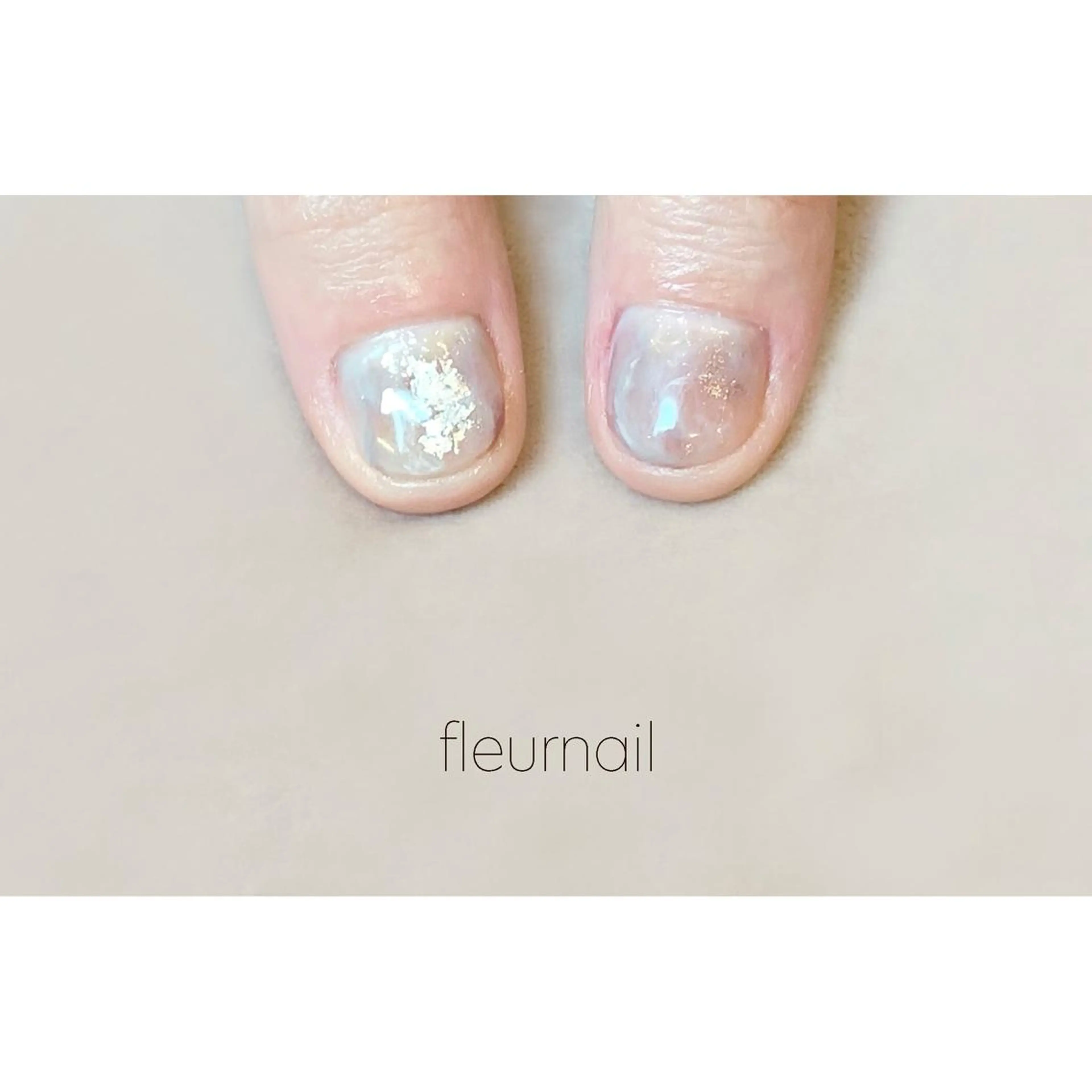 ネイル ブルー ジェルネイル パラジェル 春ネイル ハンドネイル 【パラジェル登録サロン】nail pollen所属・fleurnail miuraのネイルデザイン