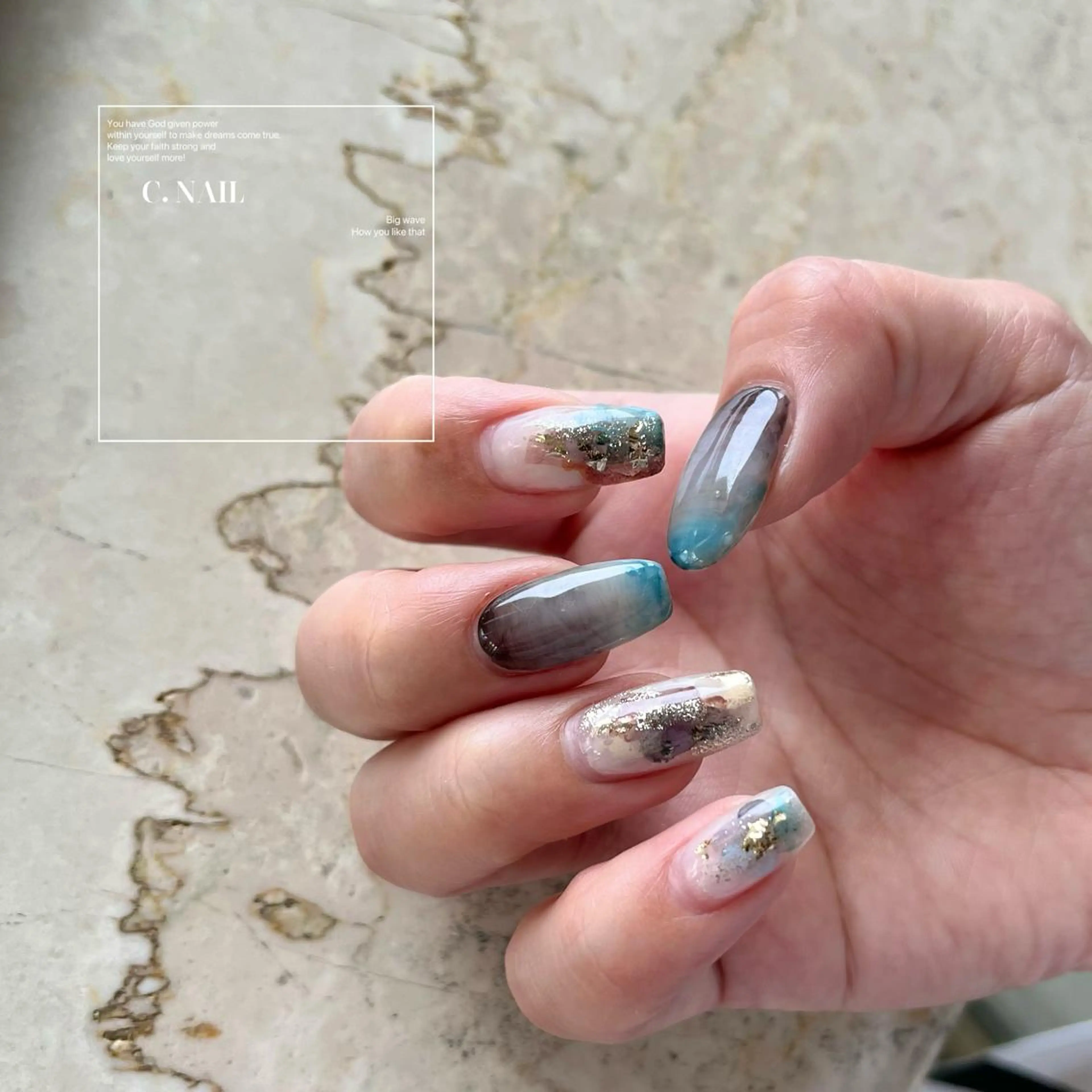 ネイル フットネイル フレンチネイル ジェルネイル キラキラネイル マグネットネイル C.Nail &Eye筑紫駅のネイルデザイン