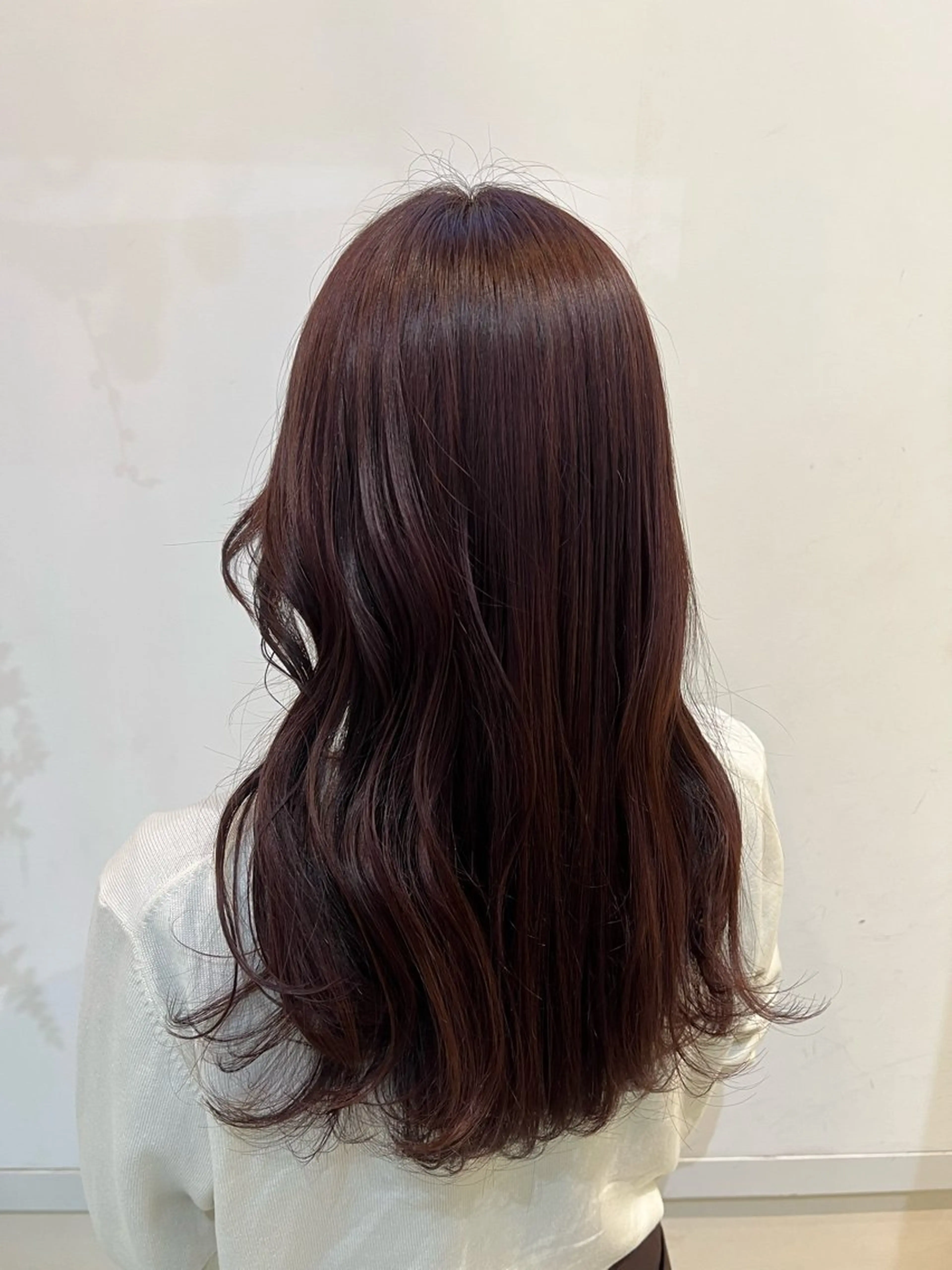 セミロング カラー カット ヘアカラー トリートメント ブリーチしない暖色 カラー🥀杉 優菜のヘアスタイル