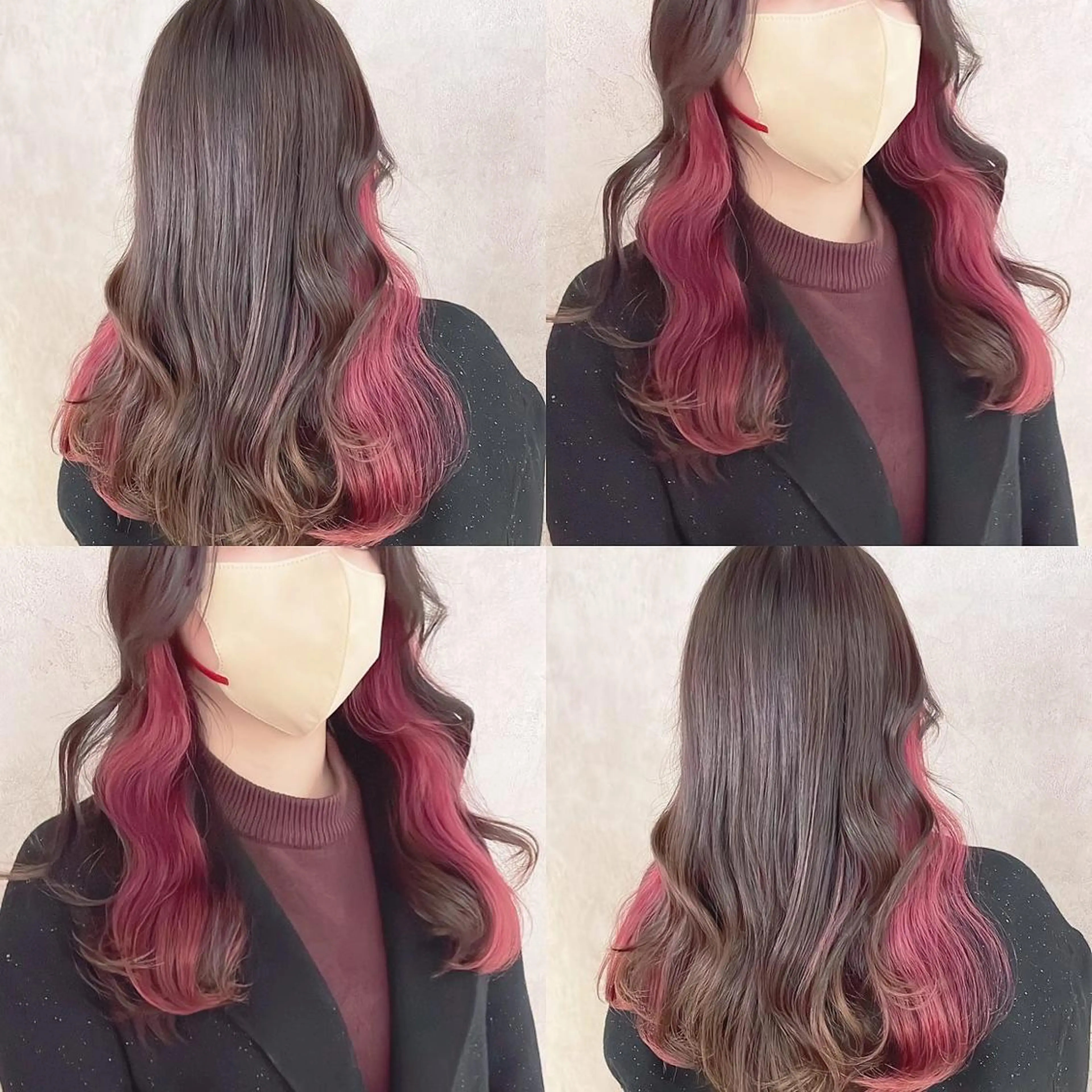カラー ブリーチ レッドカラー ヘアカラー トリートメント 渋谷:インナーカラー ／🍒エリカ🍒のヘアスタイル