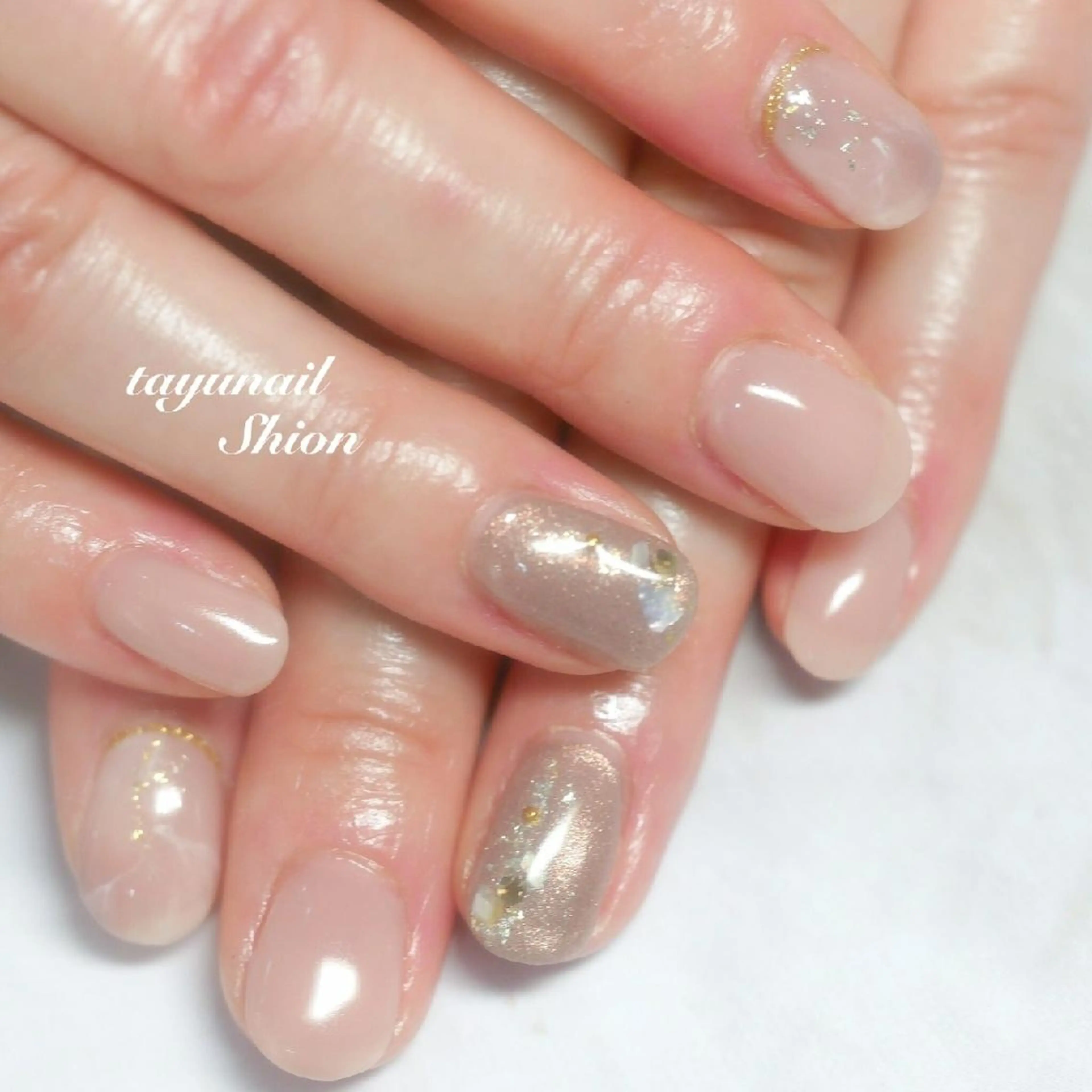 ネイル アートネイル ブルー ジェルネイル ニュアンスネイル パラジェル ネイルサロン・ネイルスクール　たゆnail所属・ネイルサロン 【たゆnail】のネイルデザイン