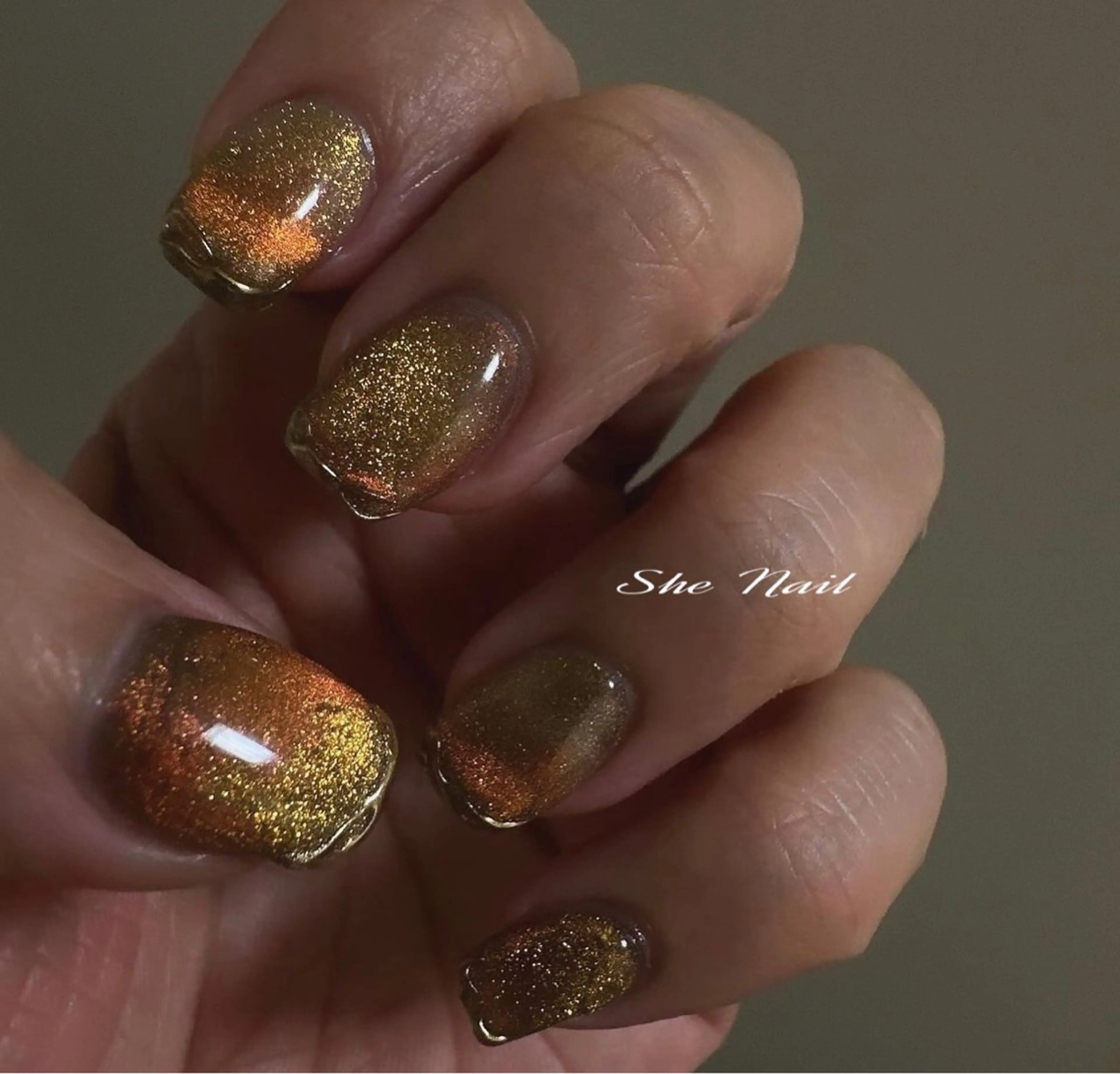 ネイル チークネイル 長さ出し フレンチネイル ガラスフレンチ ハート She   Nail所属・ISA_ BELLAのネイルデザイン