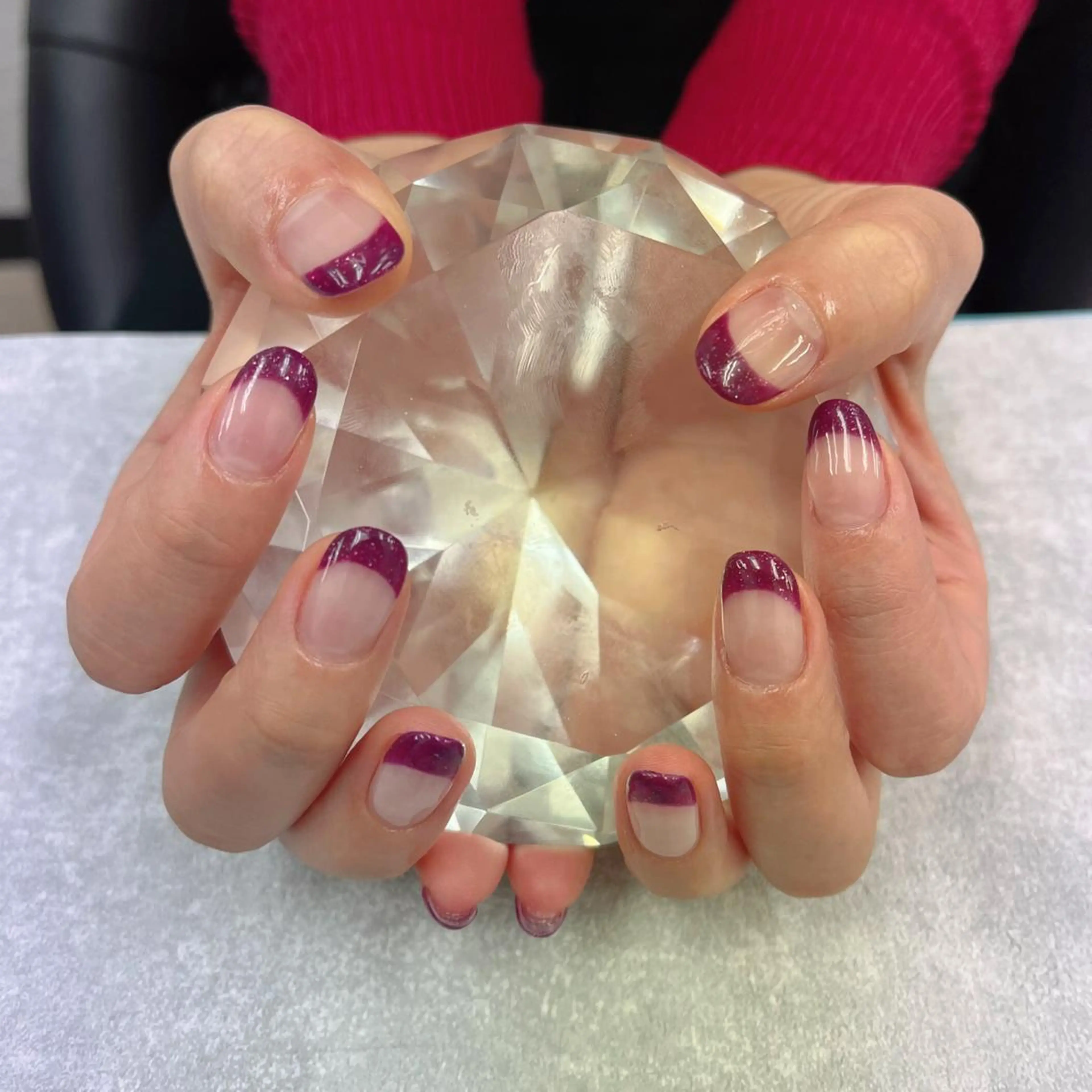 ネイル フレンチネイル パープル ブルーデイジー栄本店所属・BlueDaisy 栄本店のネイルデザイン