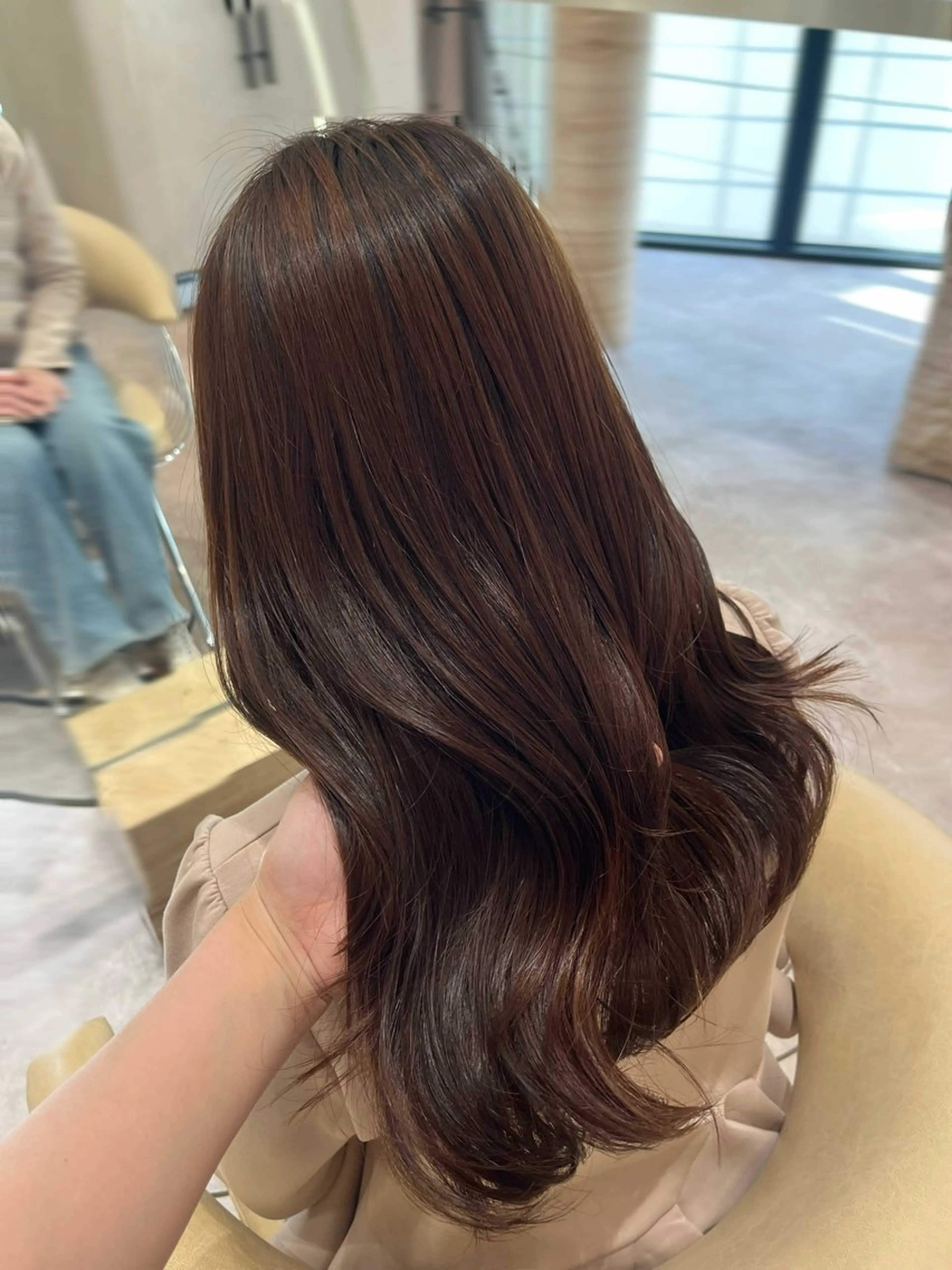 ロング カラー カット ヘアカラー 顔周りカット/ 透明感カラー/ユナのヘアスタイル