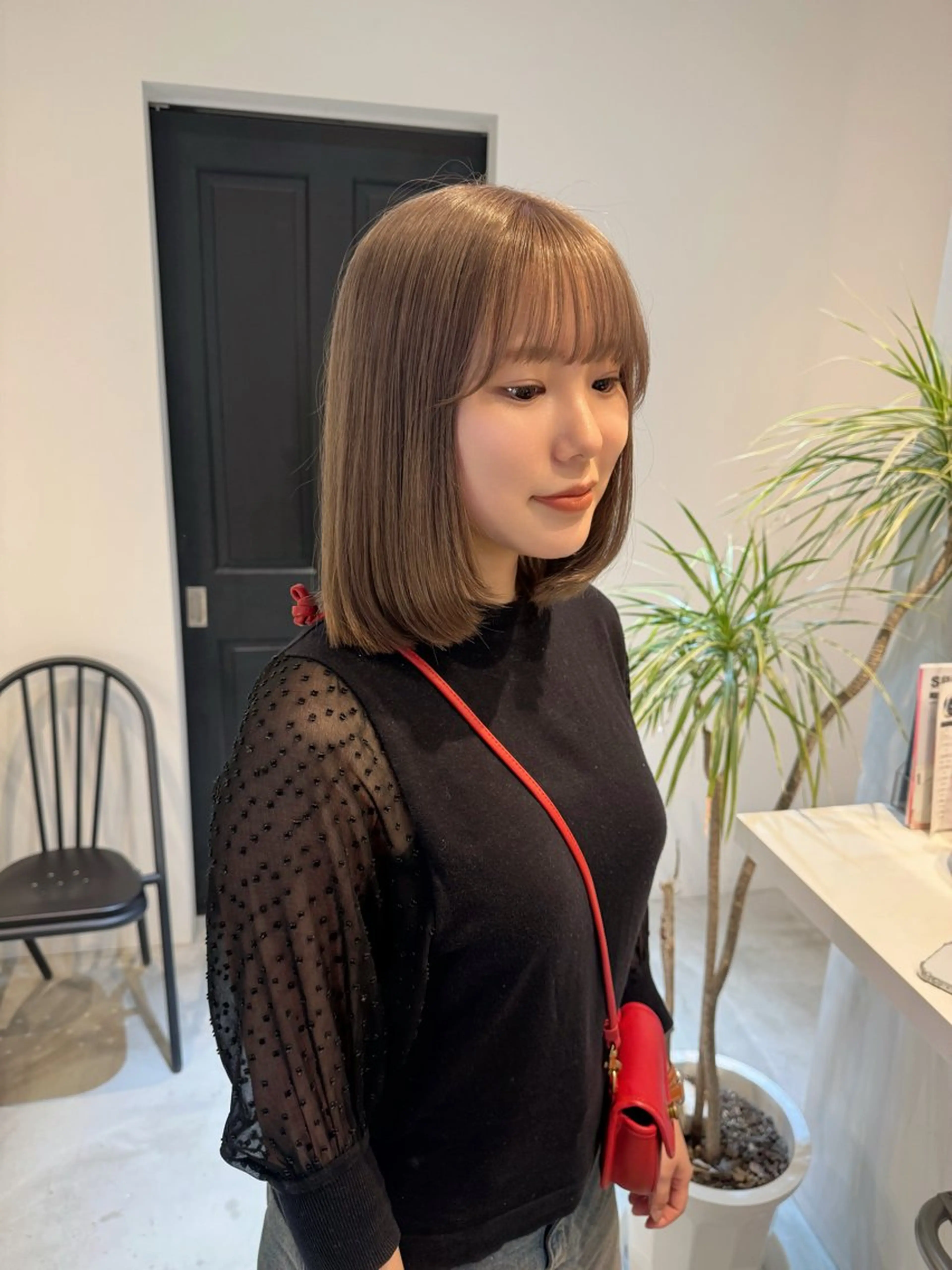 ミディアム カット ヘアカラー トリートメント ALLYS 渋谷店所属・最高級の艶のある カラーmei🎨のヘアスタイル