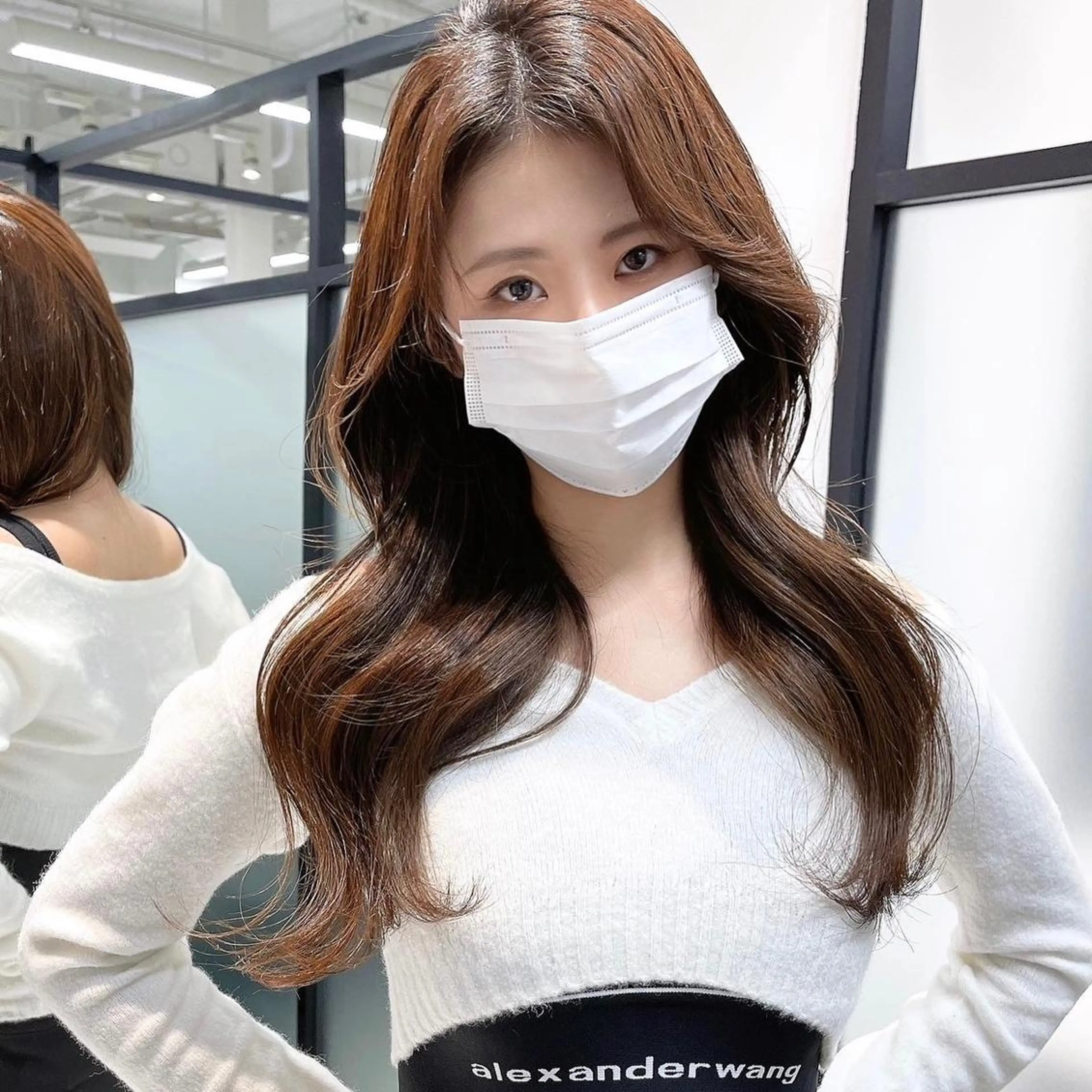 ロング カット ヘアカラー 韓国レイヤーカット 髪質改善▫️水野有真のヘアスタイル