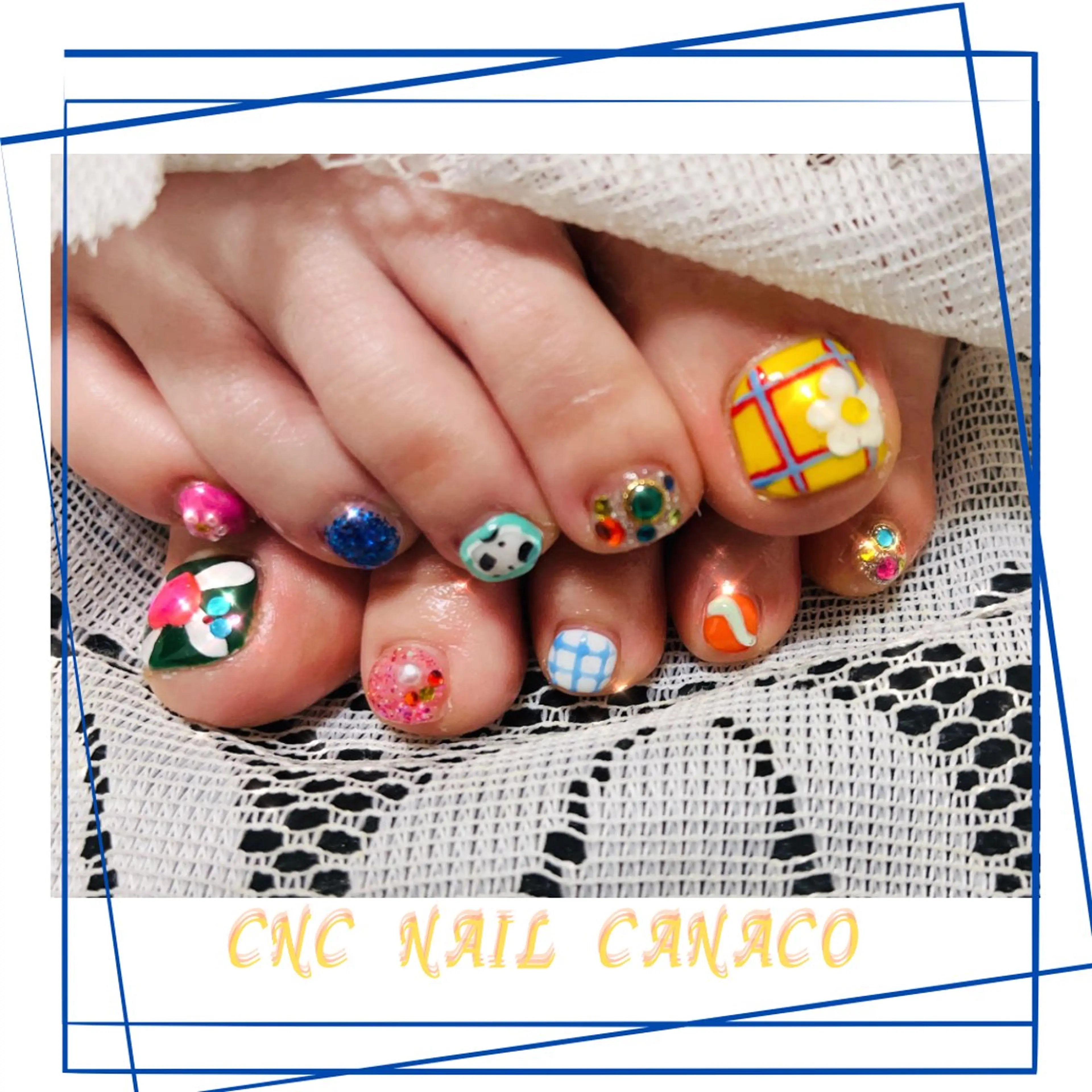 ネイル アートネイル フットネイル 韓国ネイル 持ち込み ストーンネイル Felice所属・ベテランネイル cnc  nailのネイルデザイン