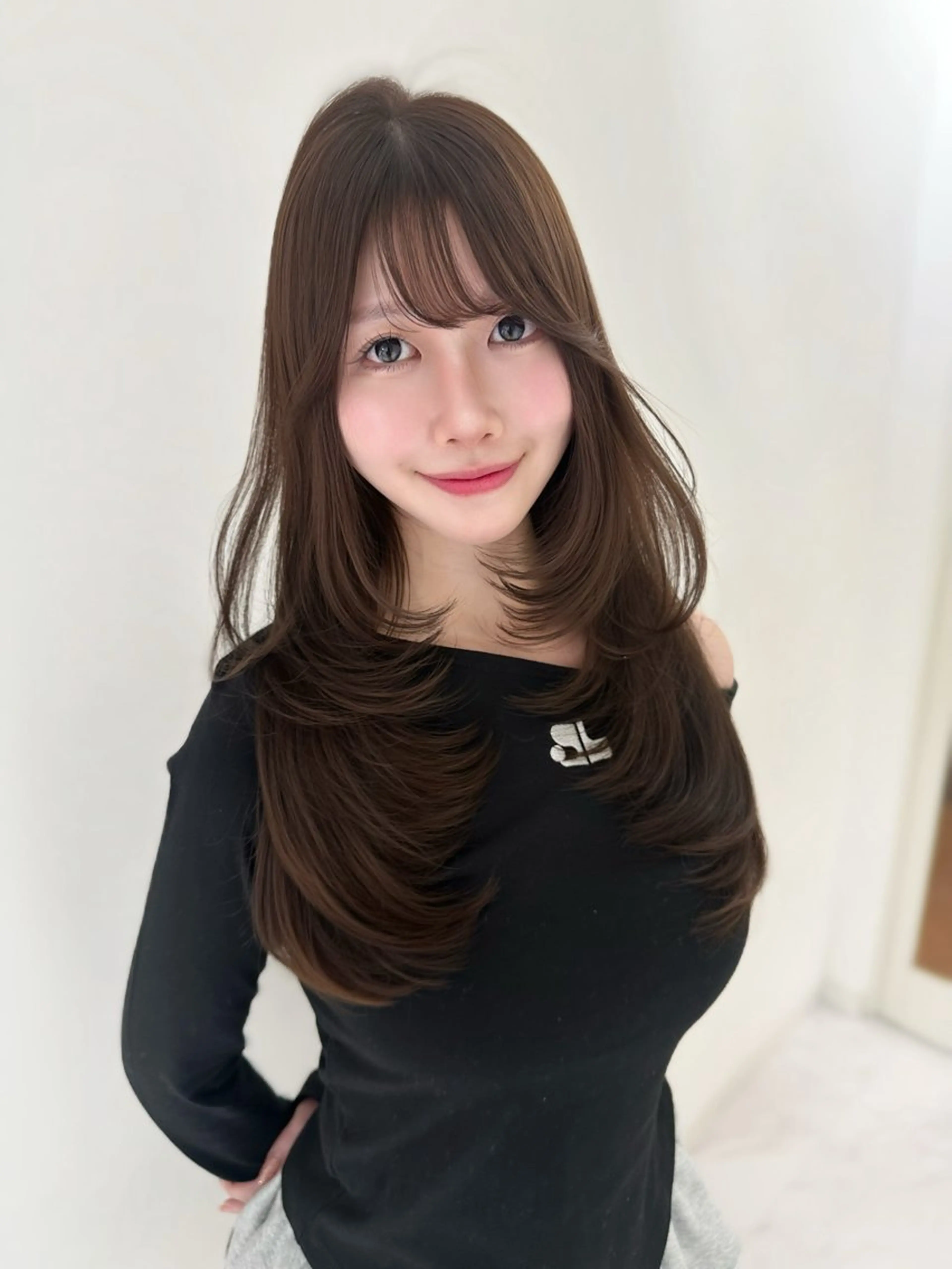 ロング カラー カット ヘアカラー 上野/韓国hair 🤍MOEKA🤍のヘアスタイル