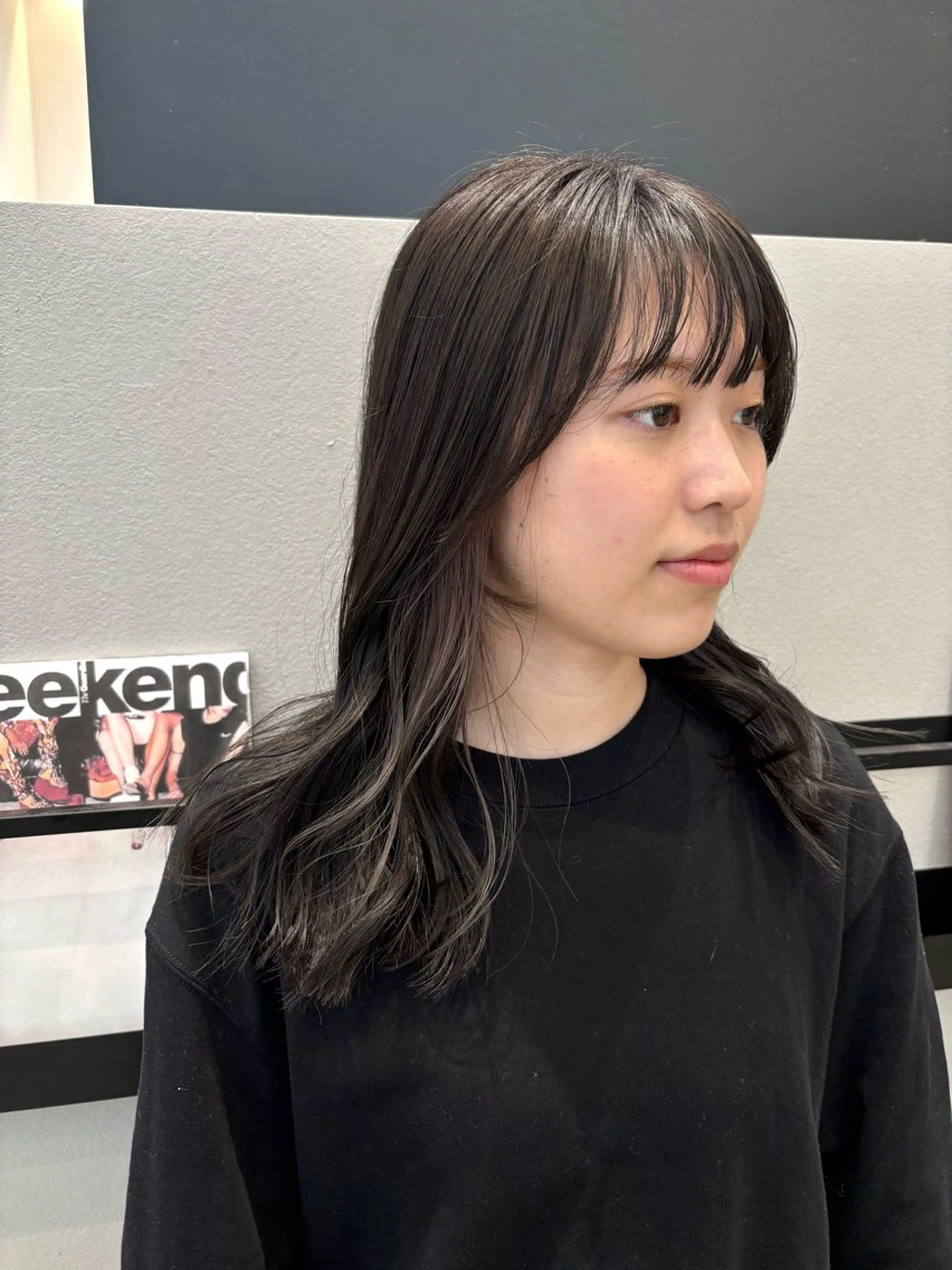 セミロング カラー グレージュ カット ヘアカラー トリートメント 透明感カラー/ レイヤーkotonoのヘアスタイル