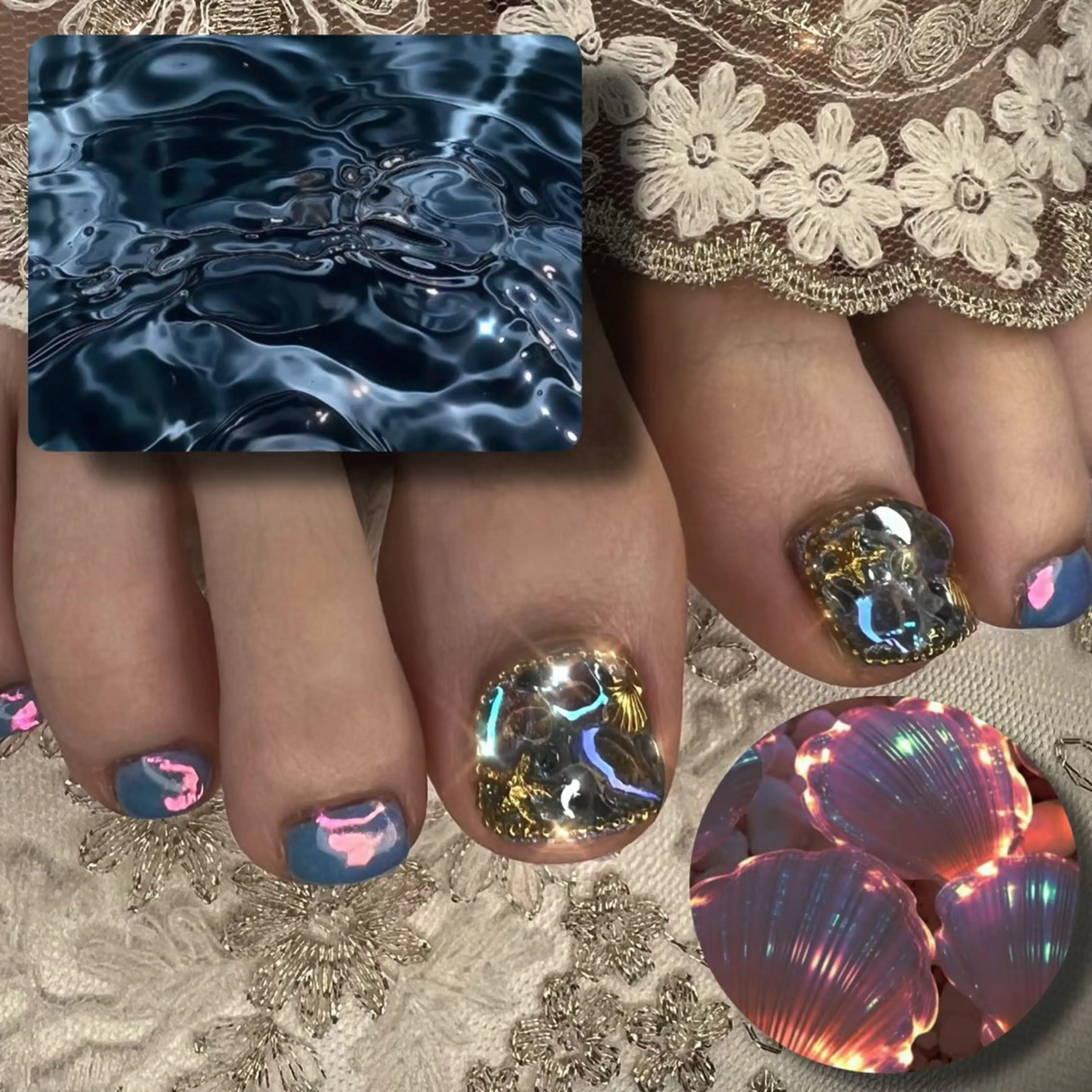 ネイル キラキラネイル フットネイル ren renaのネイルデザイン