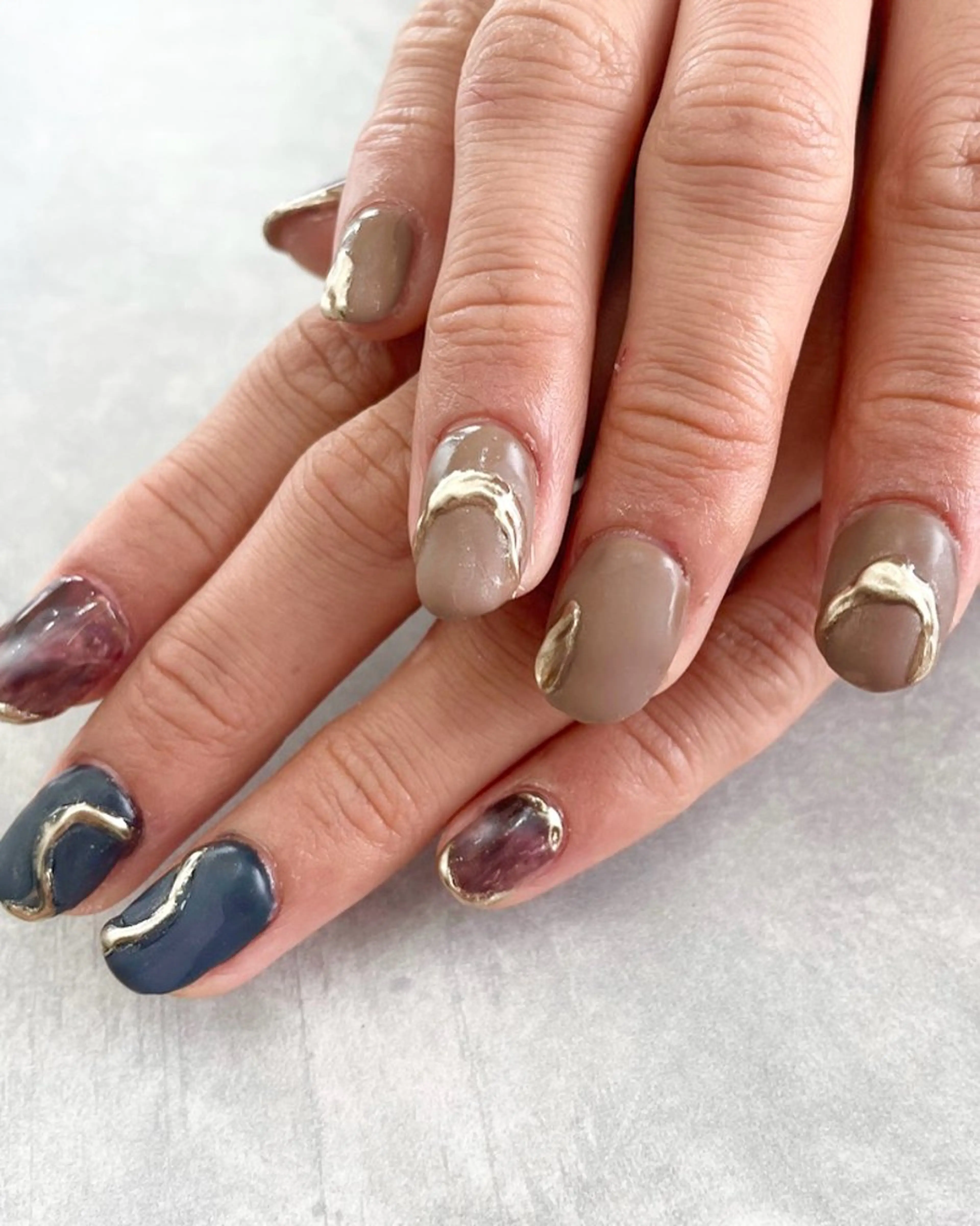 ネイル ジェルネイル マットネイル ミラーネイル 持ち込み ニュアンスネイル ネイルサロン Laque.のネイルデザイン