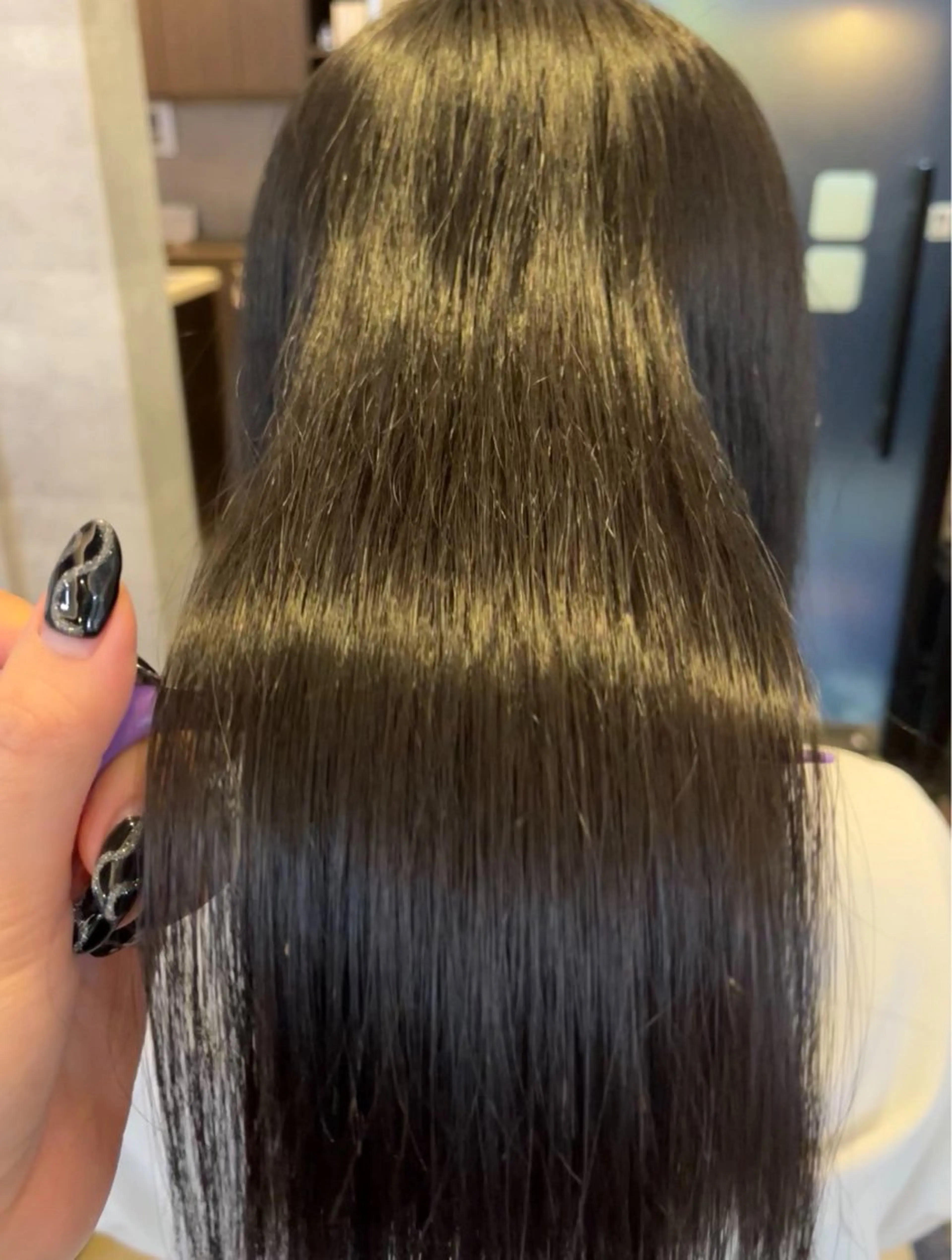 ロング パーマ 縮毛矯正 イロアイヘアー Renのヘアスタイル