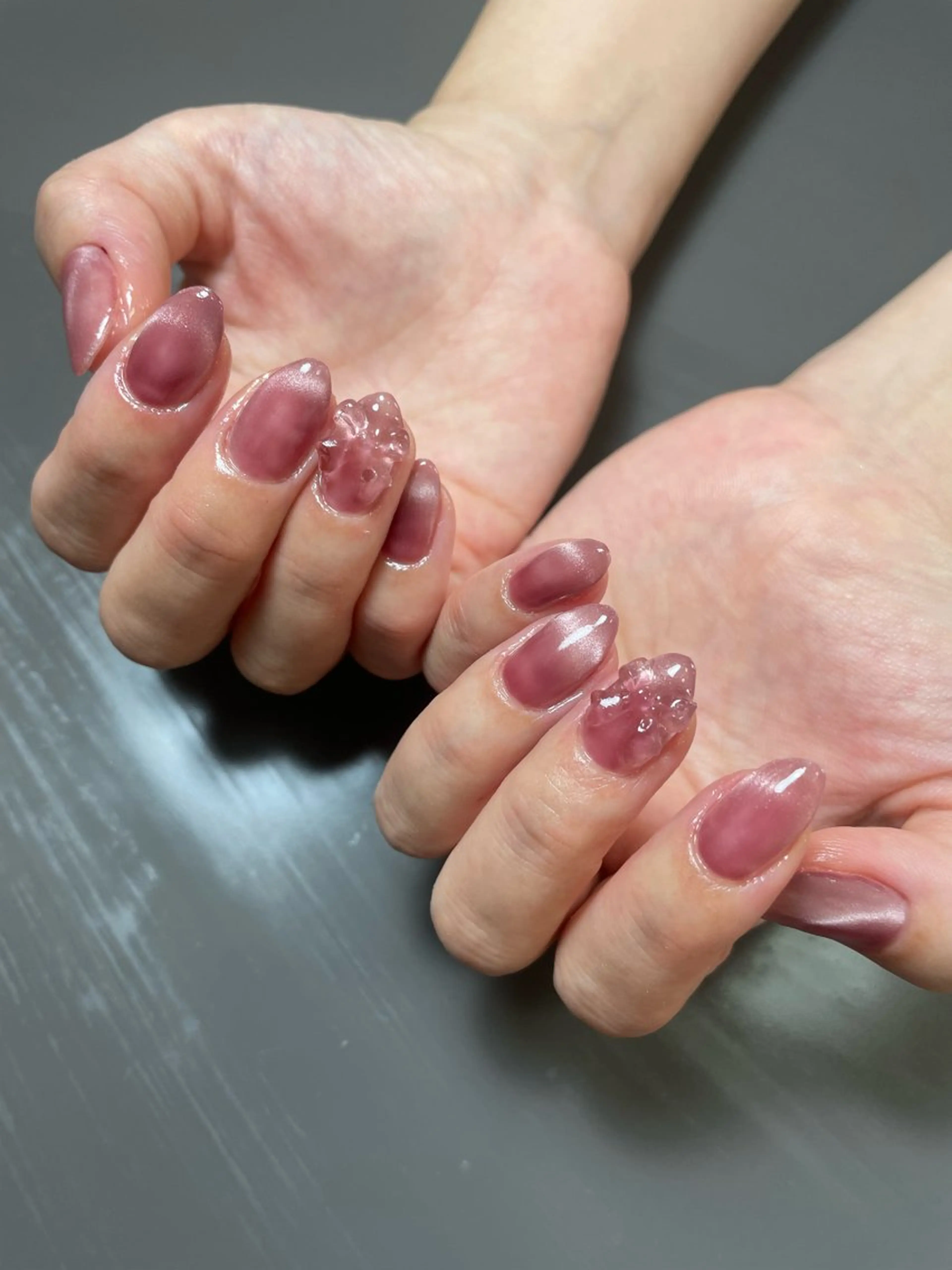 ネイル フレンチネイル マグネットネイル マグネットフレンチ シンプルネイル 永田 岬のネイルデザイン