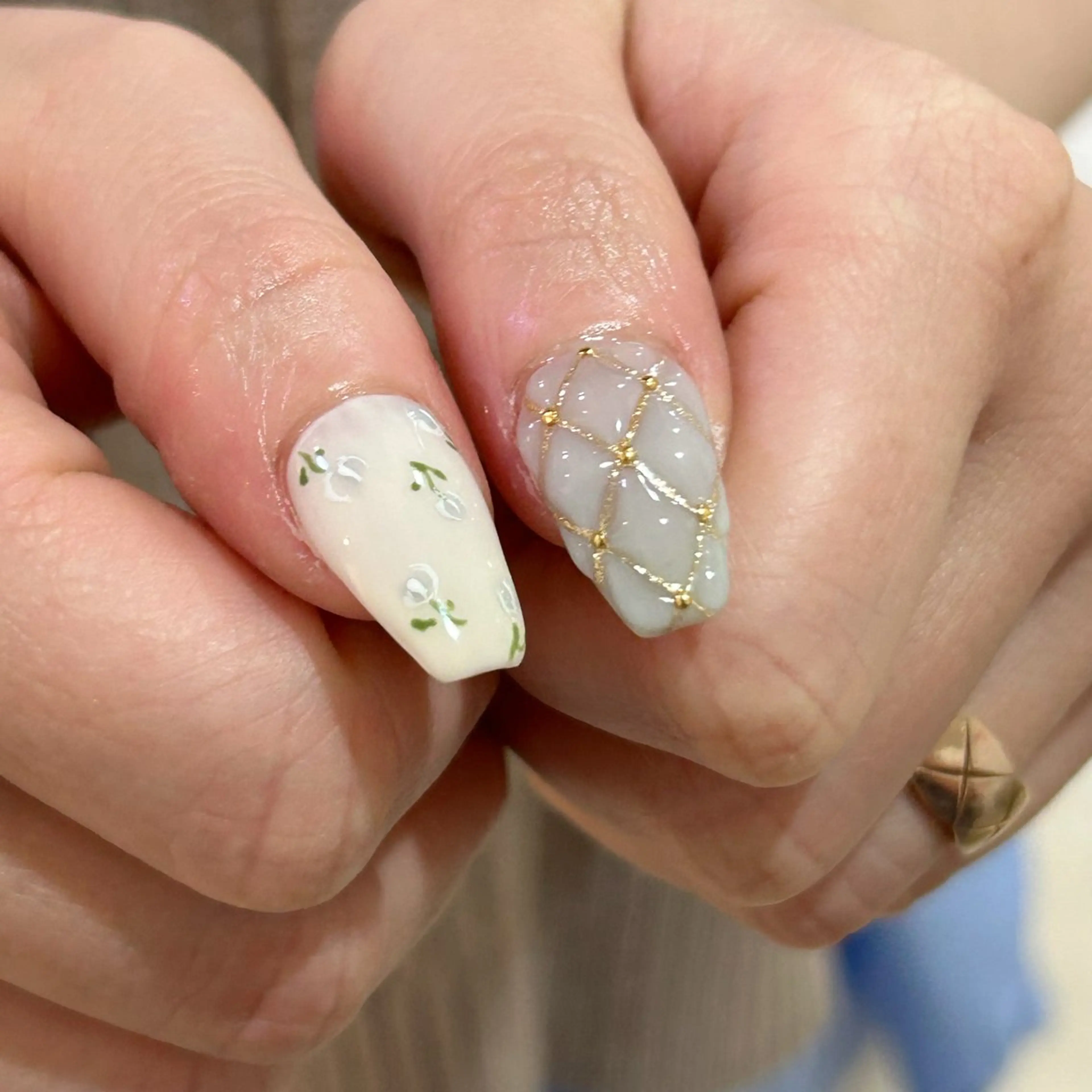 ネイル ドット 春ネイル ハンドネイル Bianca栄店 みさとのネイルデザイン