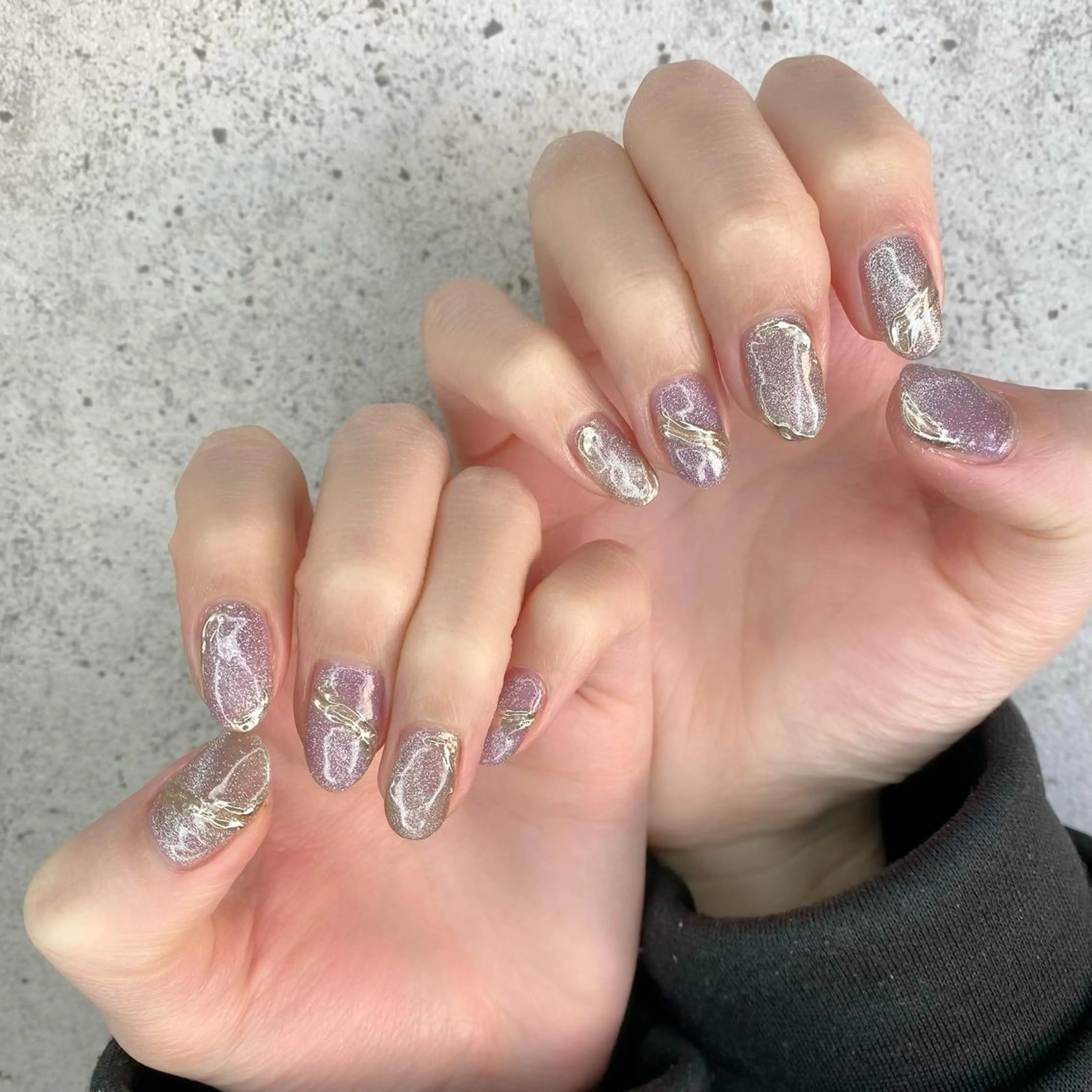 ミディアム カラー パーマ ヘアアレンジ メンズ キッズ ネイル マツエク・マツパ アイブロウ ブラウンカラー パープルカラー カラーマツエク ブラウン フラッシュネイル ハンドネイル Salon Ｋのネイルデザイン