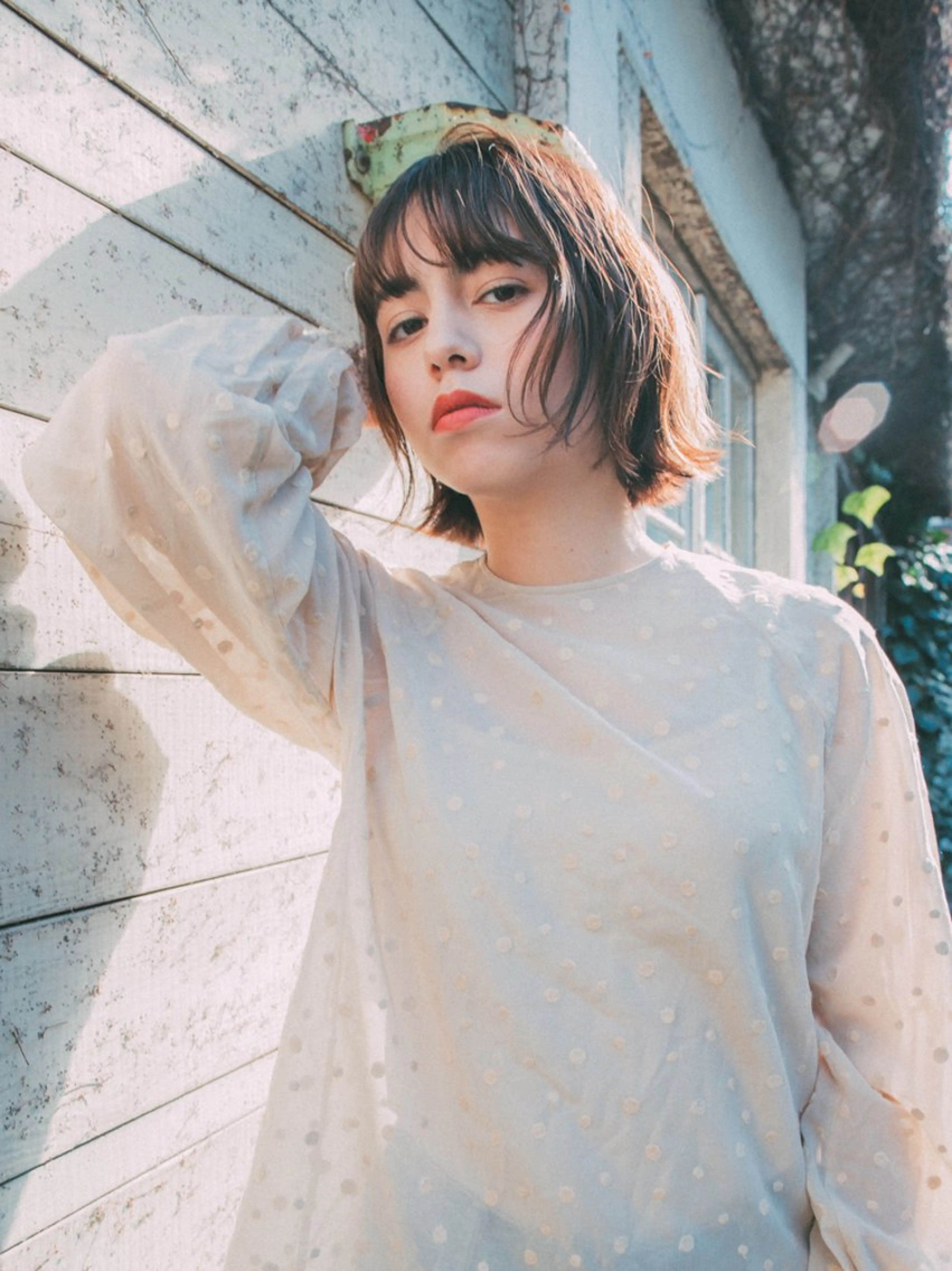 ショート カラー ボブ ヘッドスパ ブリーチなしWカラー /酸性ストレート河本のヘアスタイル