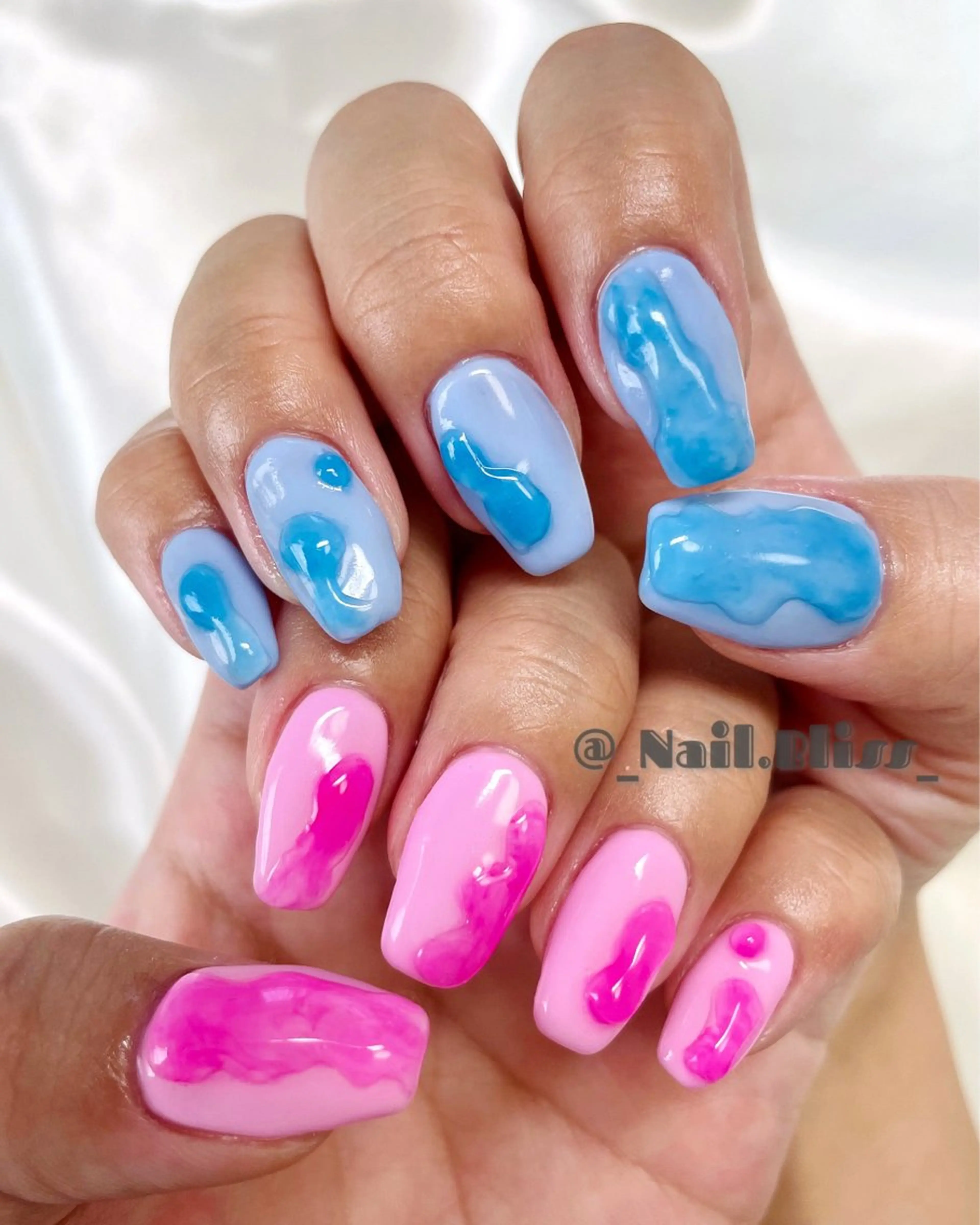 ネイル 氷ネイル・うるうるネイル 持ち込み ハンドネイル NAIL BLISSのネイルデザイン