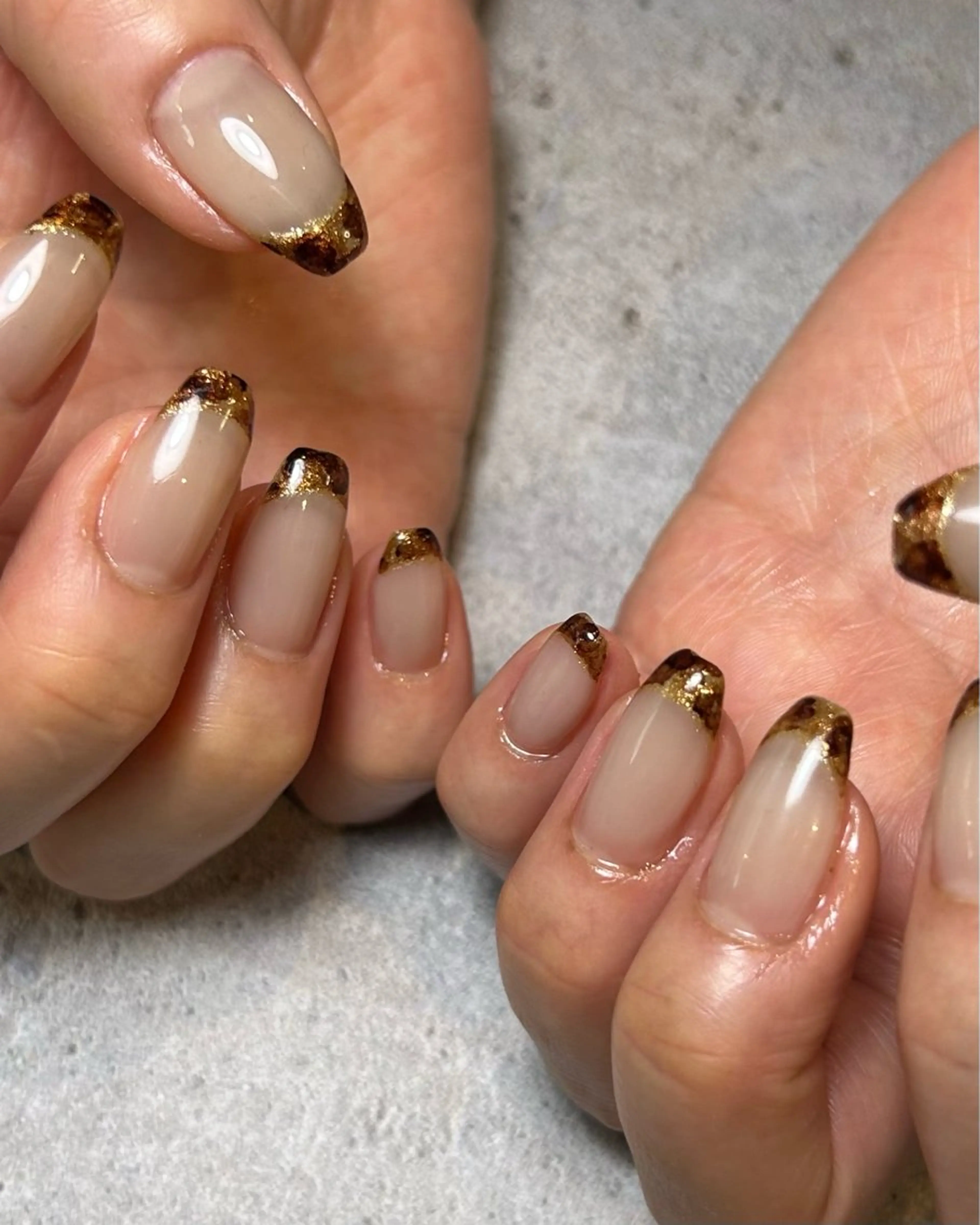 ネイル べっ甲ネイル フレンチネイル ハンドネイル Reflection marikoのネイルデザイン