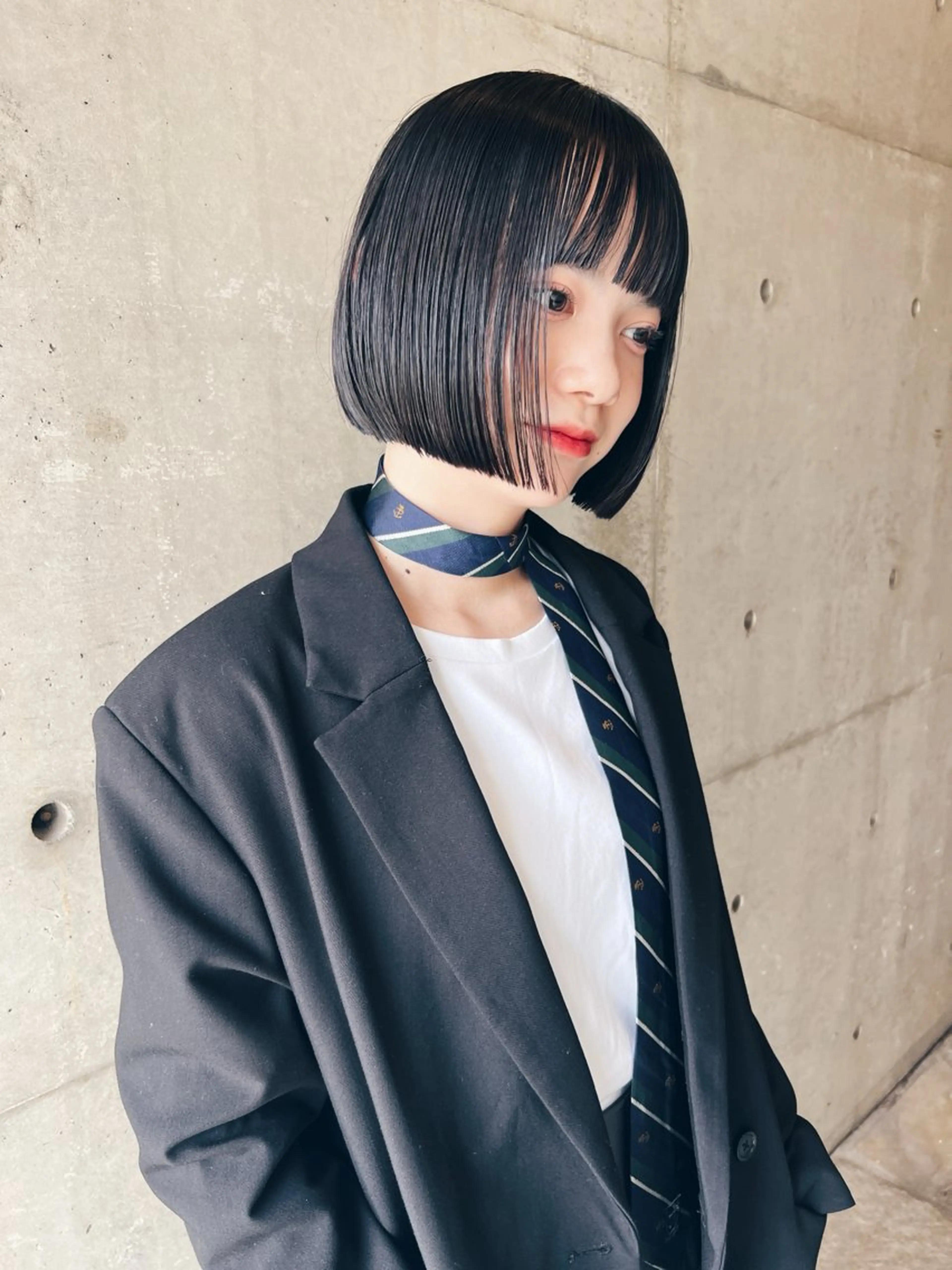 ミディアム ボブ ボブ/透明感カラー Fukaのヘアスタイル