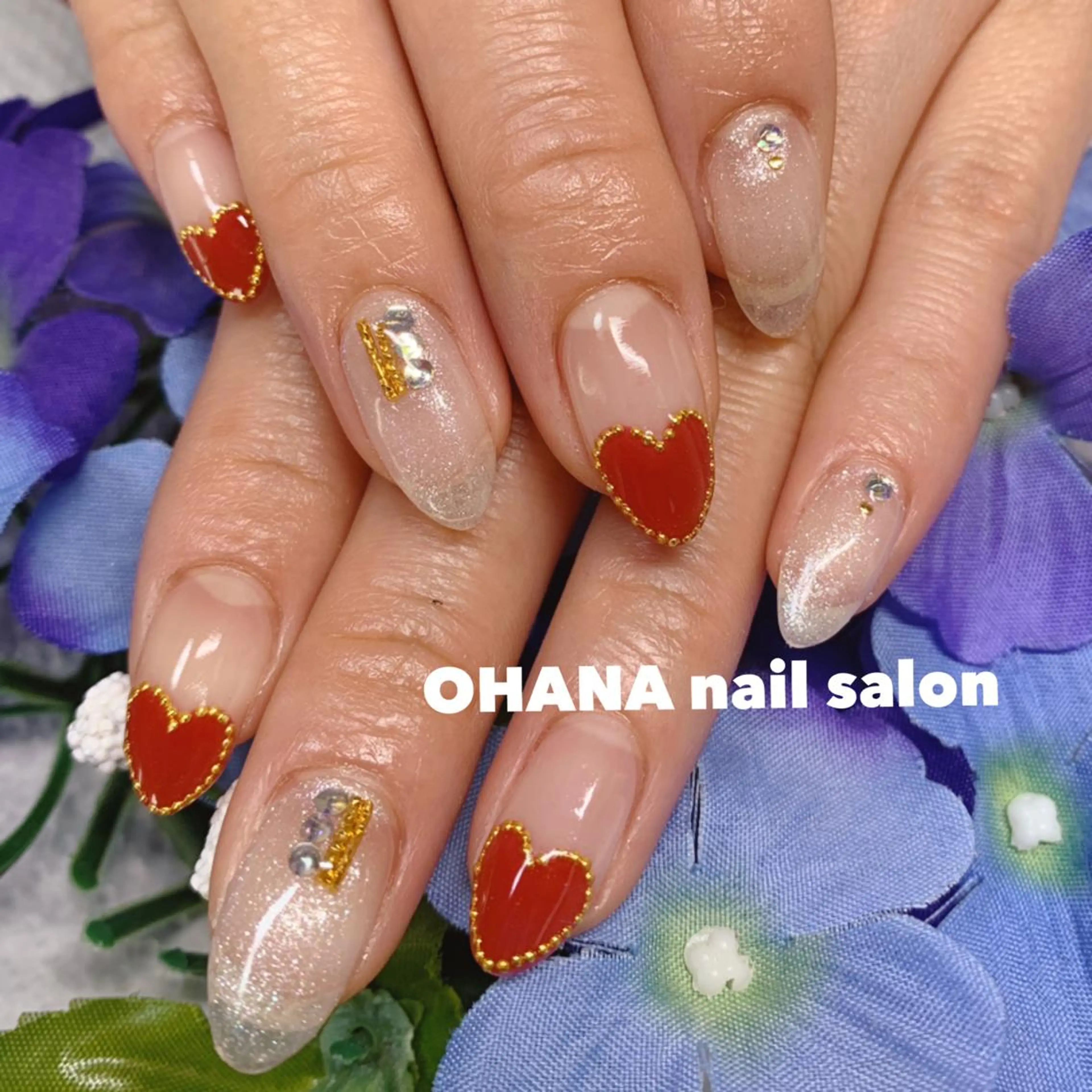 ネイル ジェルネイル ハート 那覇🏝️台湾人 ネイリストSHIUのネイルデザイン