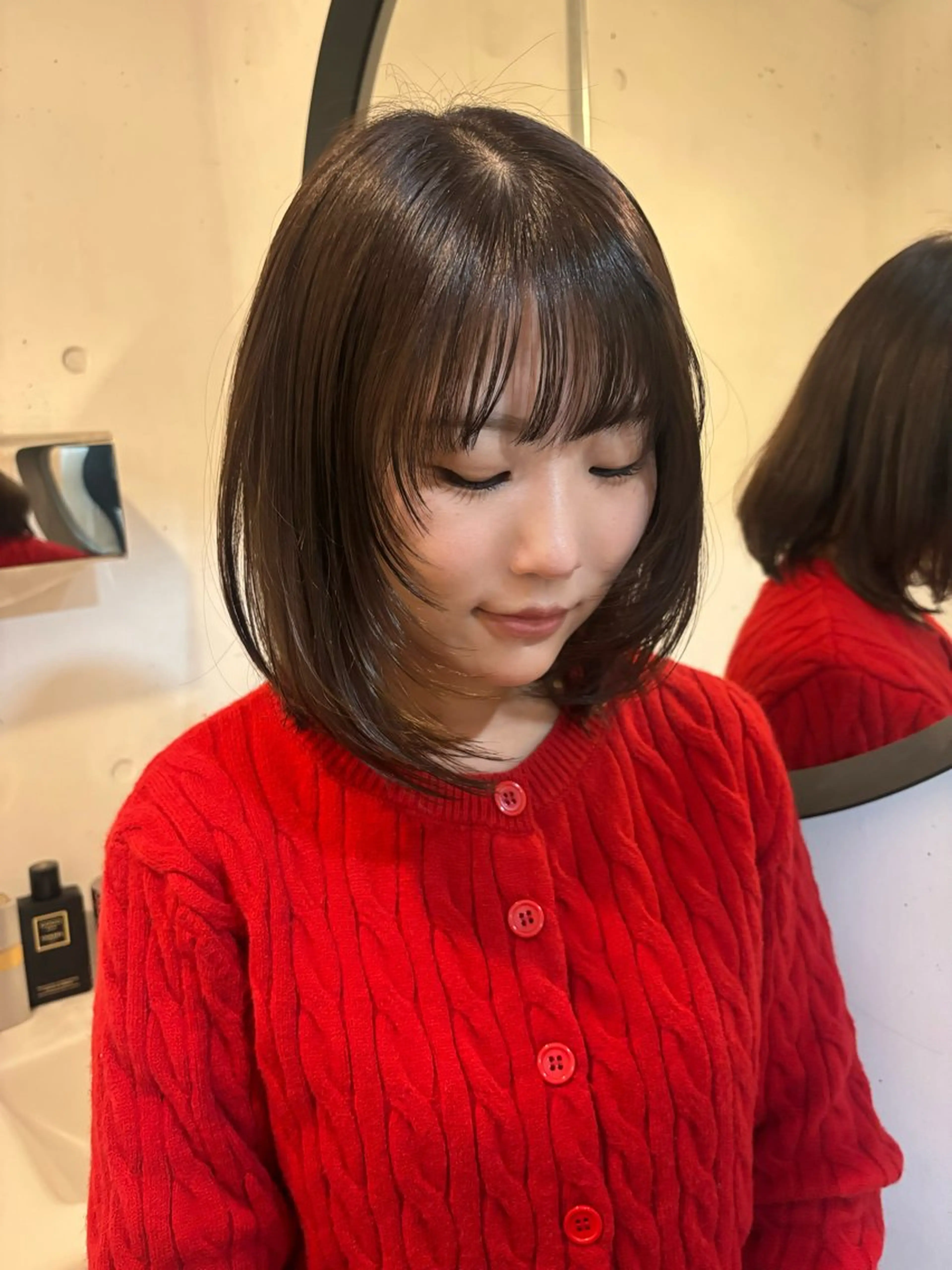 ミディアム カット ✩デザインカラー /レイヤー✩momoのヘアスタイル