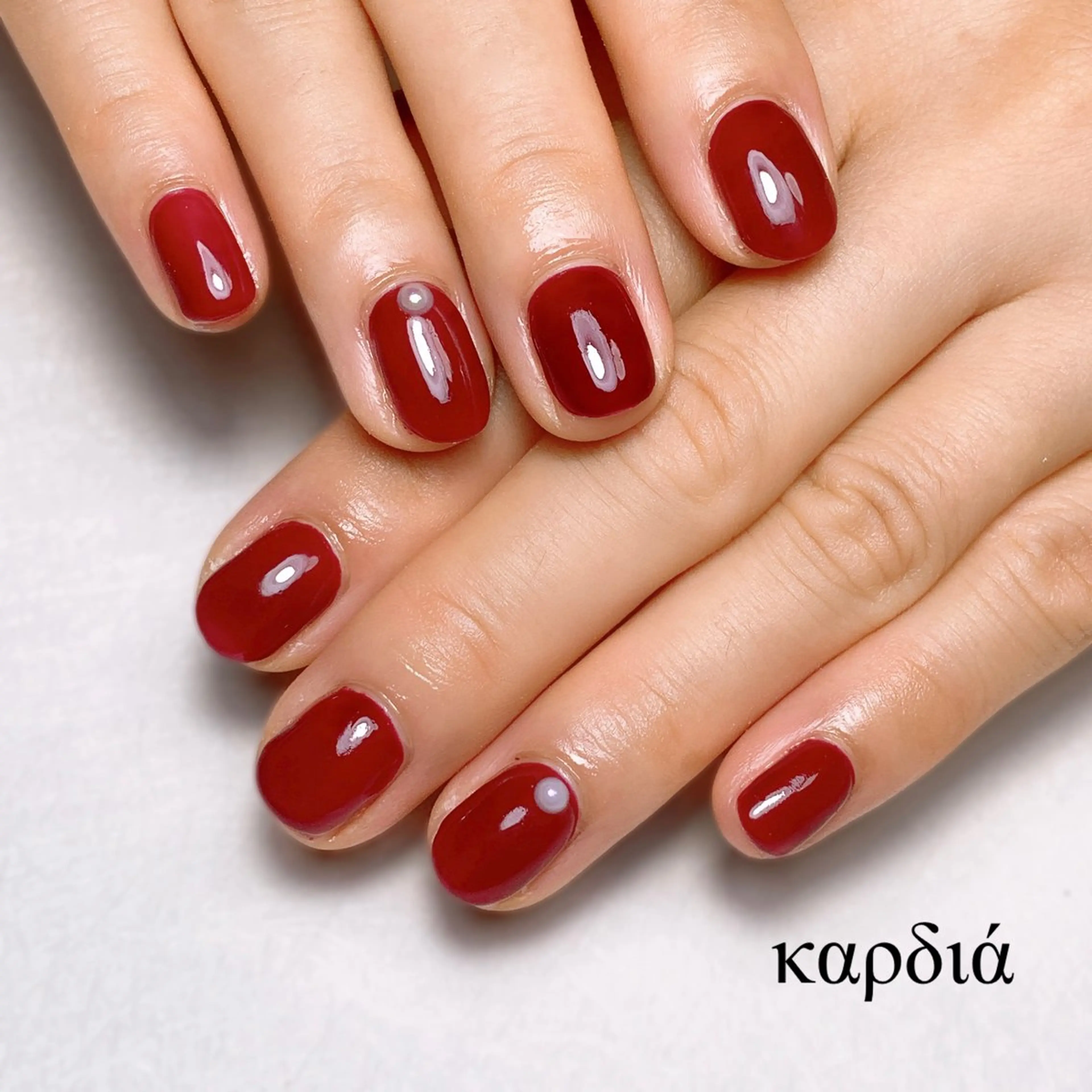 ネイル ハンドネイル καρδιά -ｶﾙﾃﾞｨｱ-のネイルデザイン