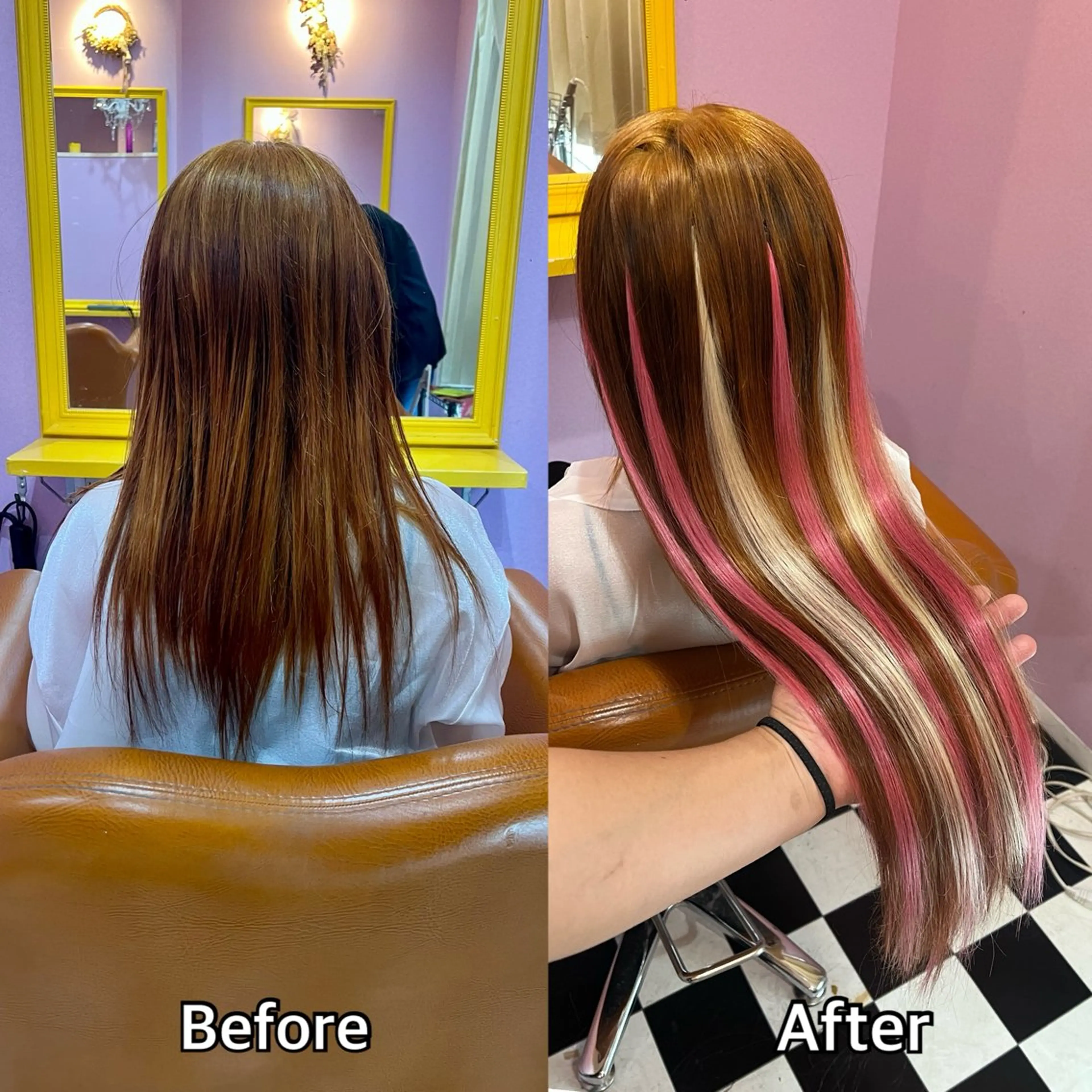 ロング エクステ シール＋ちび編み込み エクステ梅田🐨のヘアスタイル