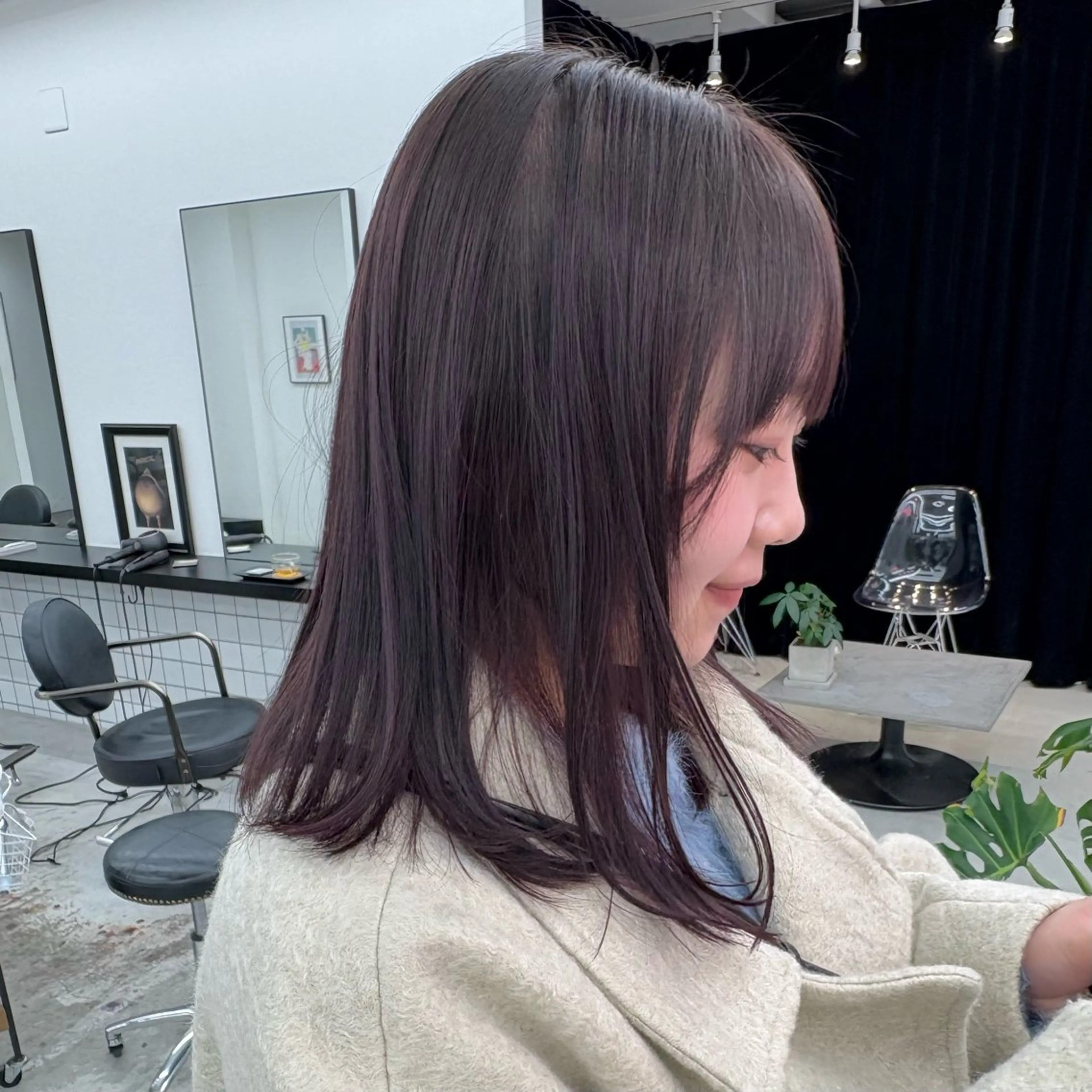 ミディアム カラー ブリーチ ダブルカラー ラベンダーカラー ブリーチなしカラー 矢場町栄/明るい接客 JILLSTUDIOのヘアスタイル