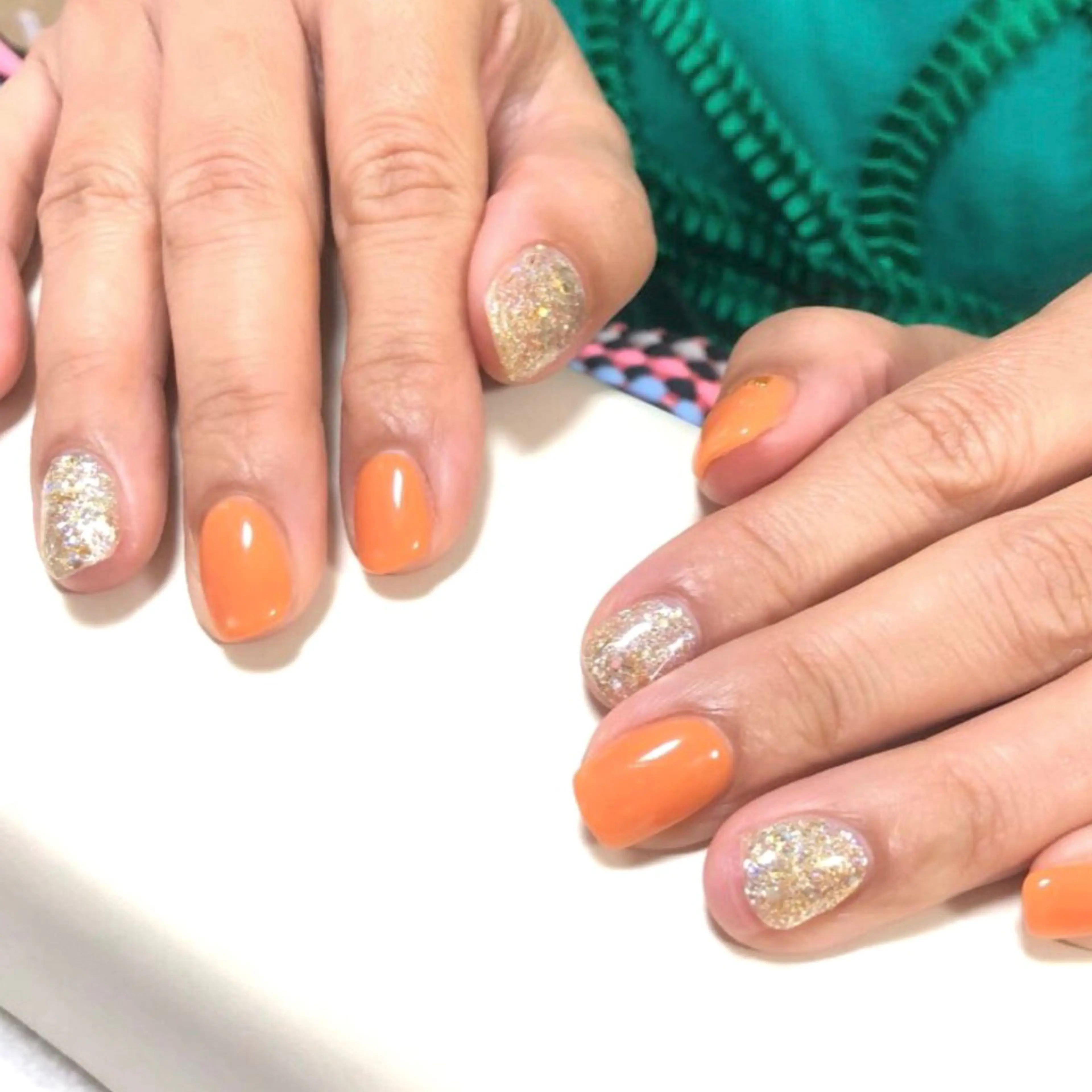 ネイル キラキラネイル シンプルネイル 夏ネイル ハンドネイル meeho所属・salon *meehoのネイルデザイン