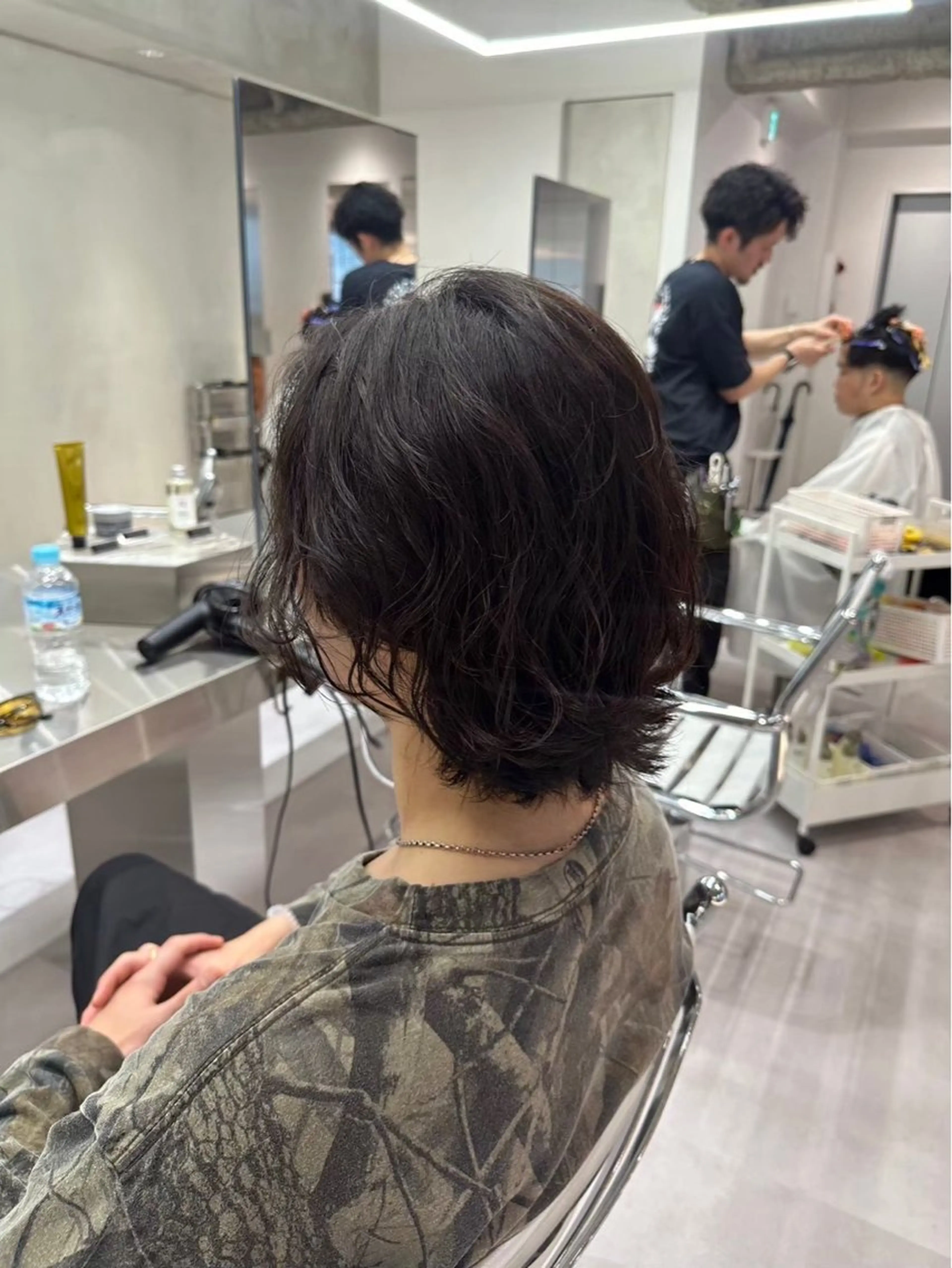 メンズ センターパート メンズ韓国風 メンズパーマ カット パーマ 渋谷駅/ボブパーマ/ レイヤー/ケンコウのヘアスタイル