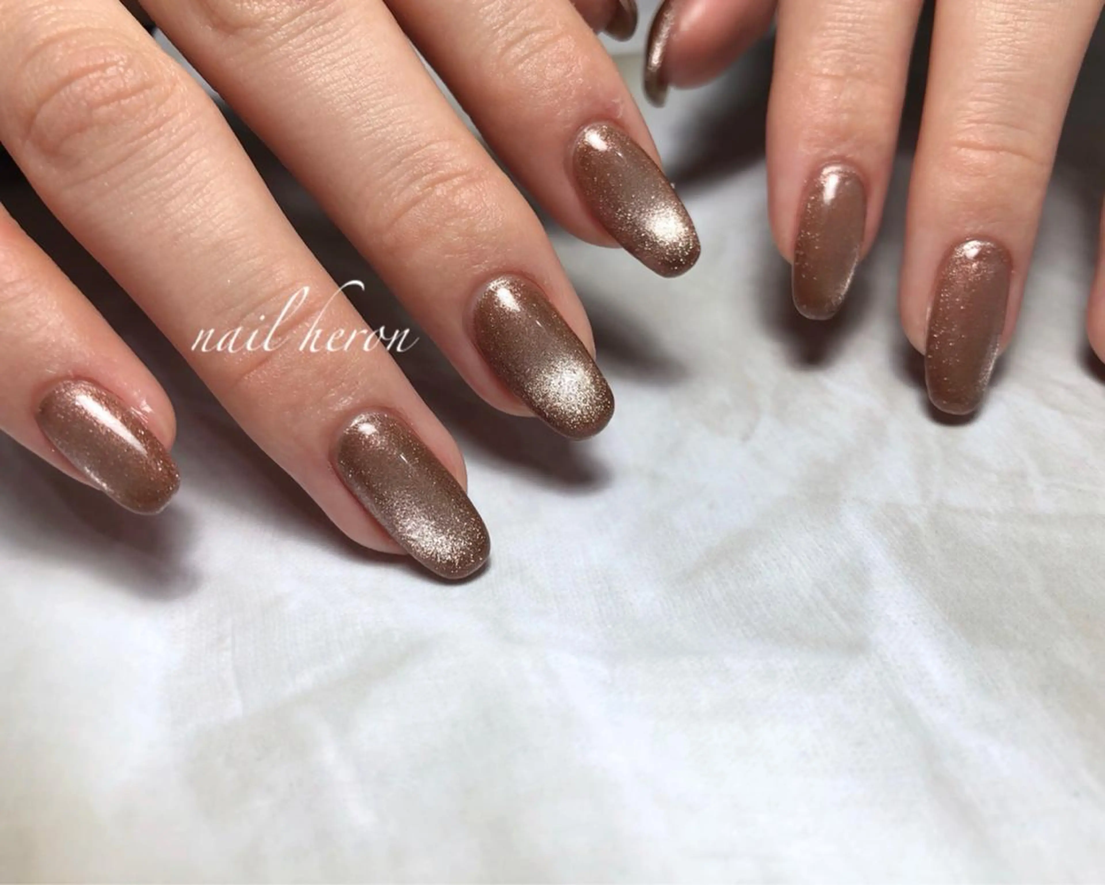 ネイル ブラウン マグネットネイル ハンドネイル nail heron所属・saki_ nail heronのその他イメージ