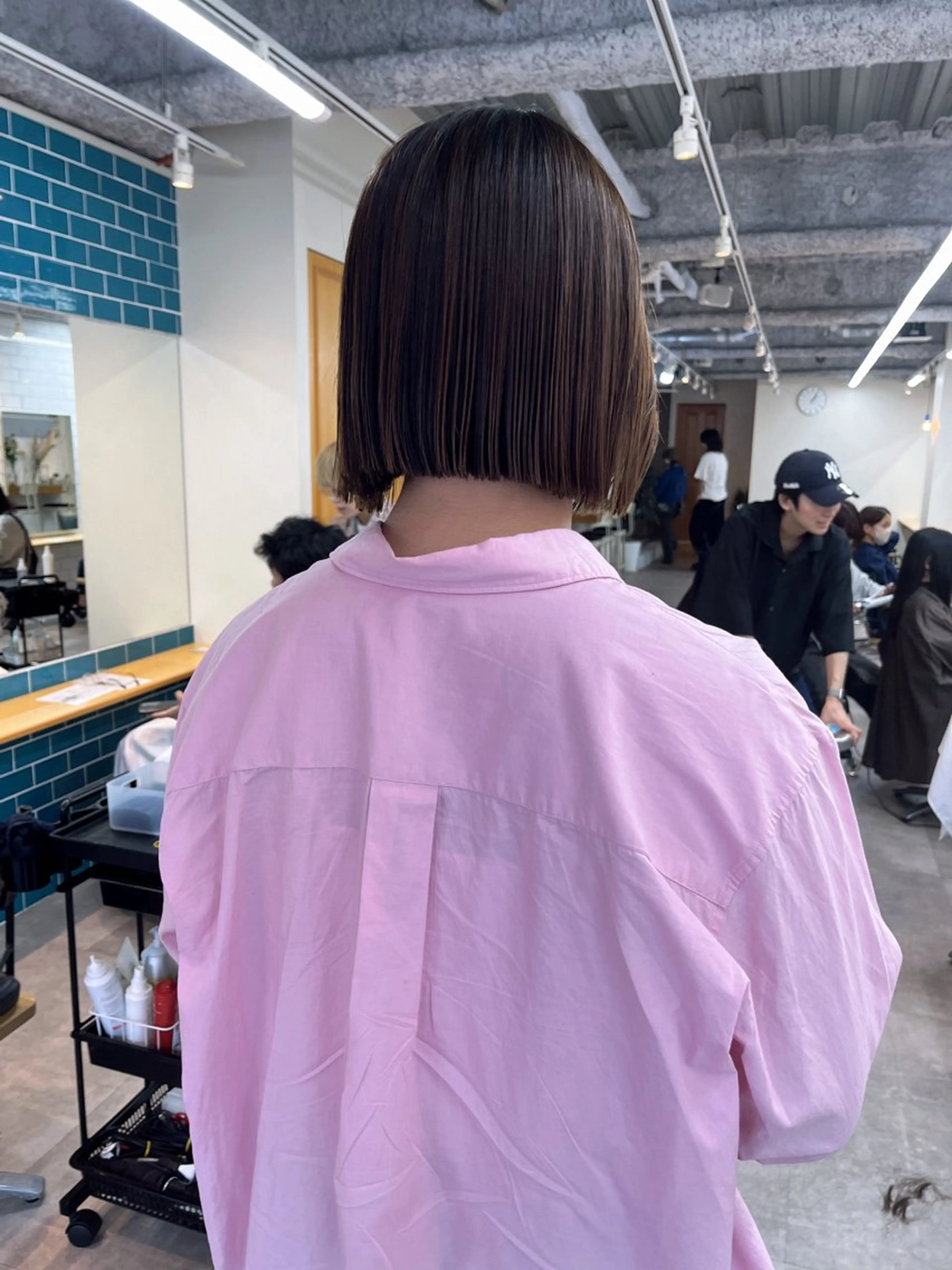 ショート パーマ ストレートパーマ benji仙台所属・KOKI/ ボブ/ パーマ/透明感カラーのヘアスタイル