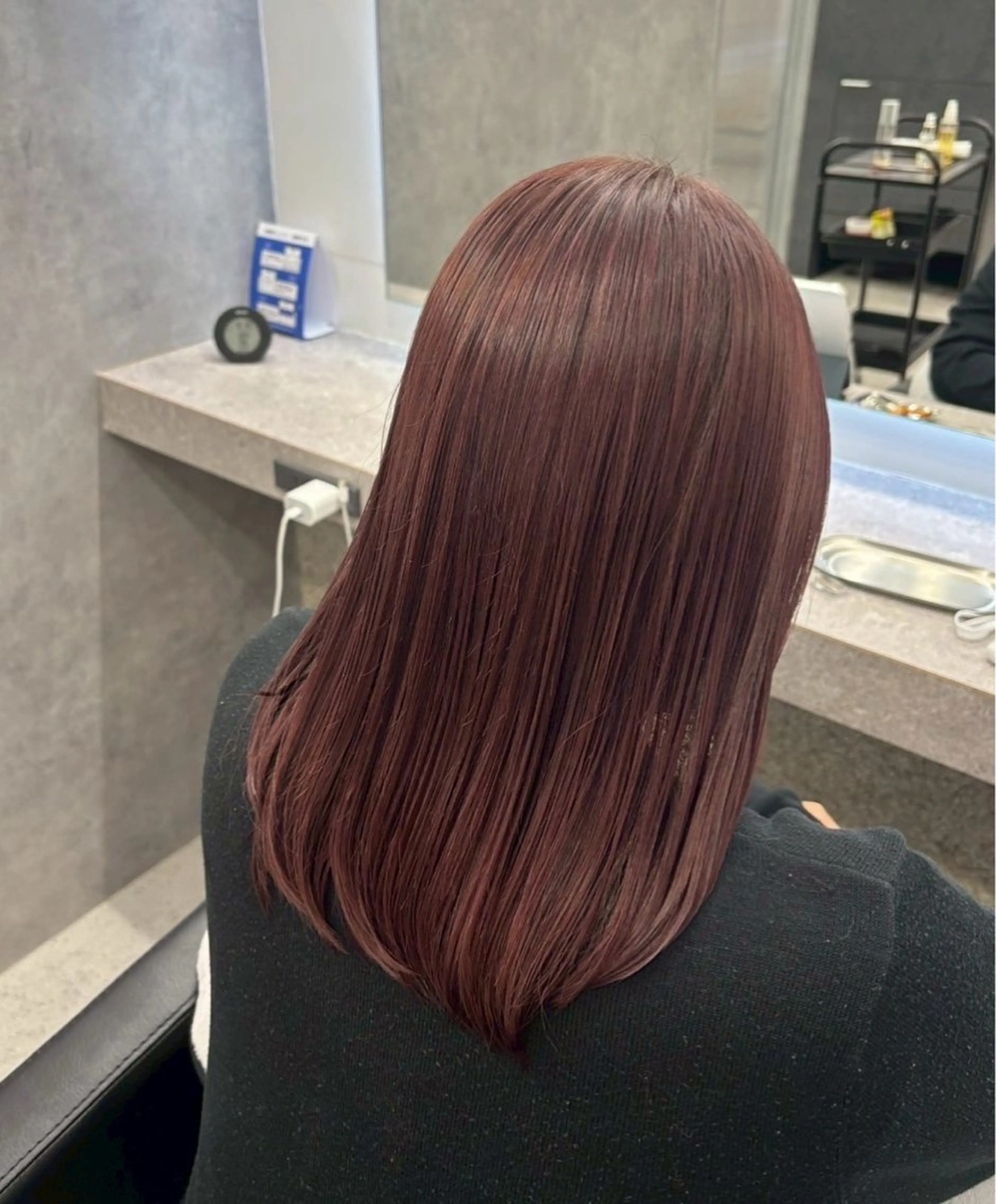 セミロング カラー ブラウンカラー ピンクカラー ピンクブラウン ヘアカラー いろあそび mahoのヘアスタイル