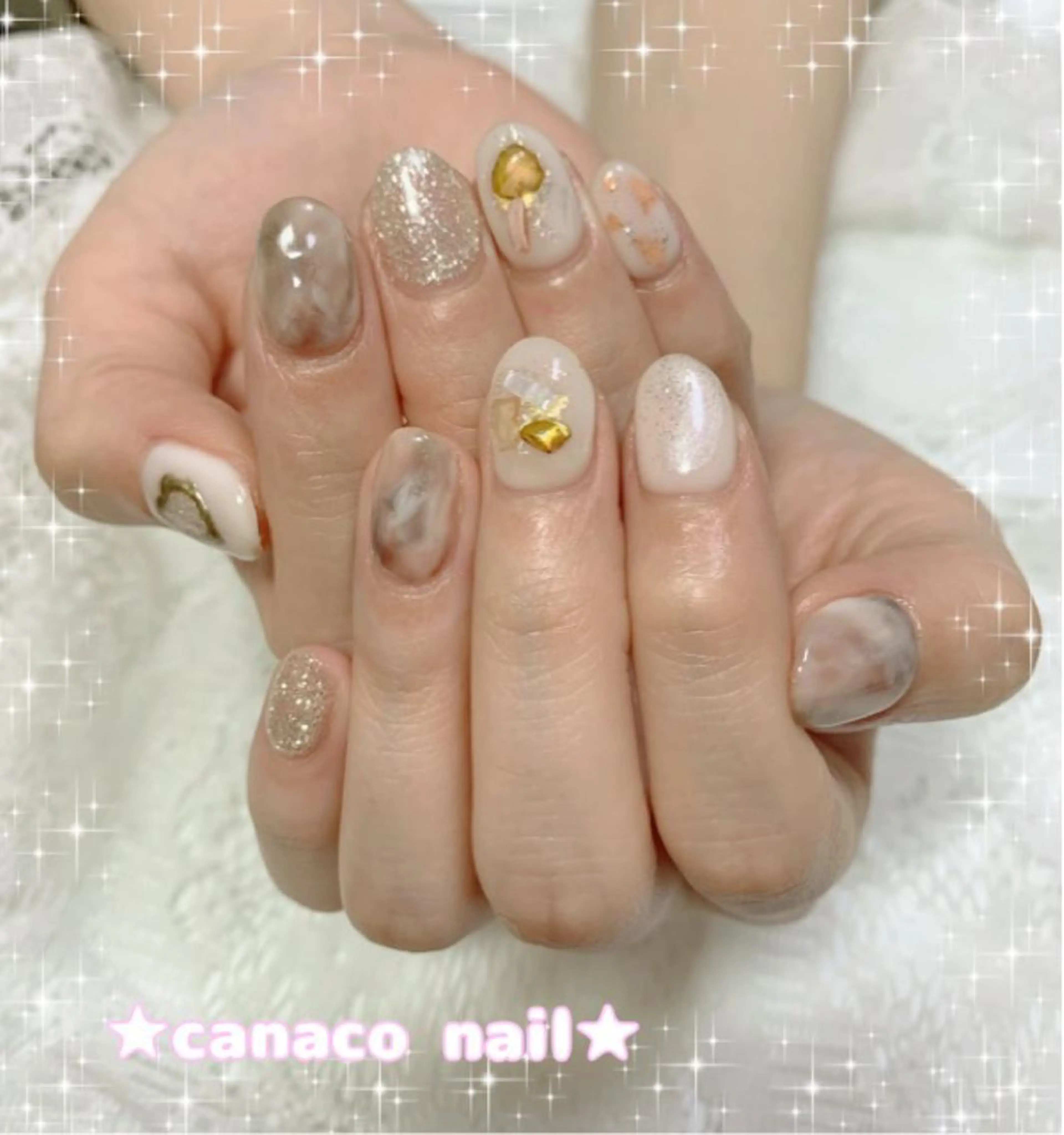 ネイル アートネイル ジェルネイル 大理石ネイル(マーブル) パラジェル ストーンネイル Felice所属・ベテランネイル cnc nailのネイルデザイン