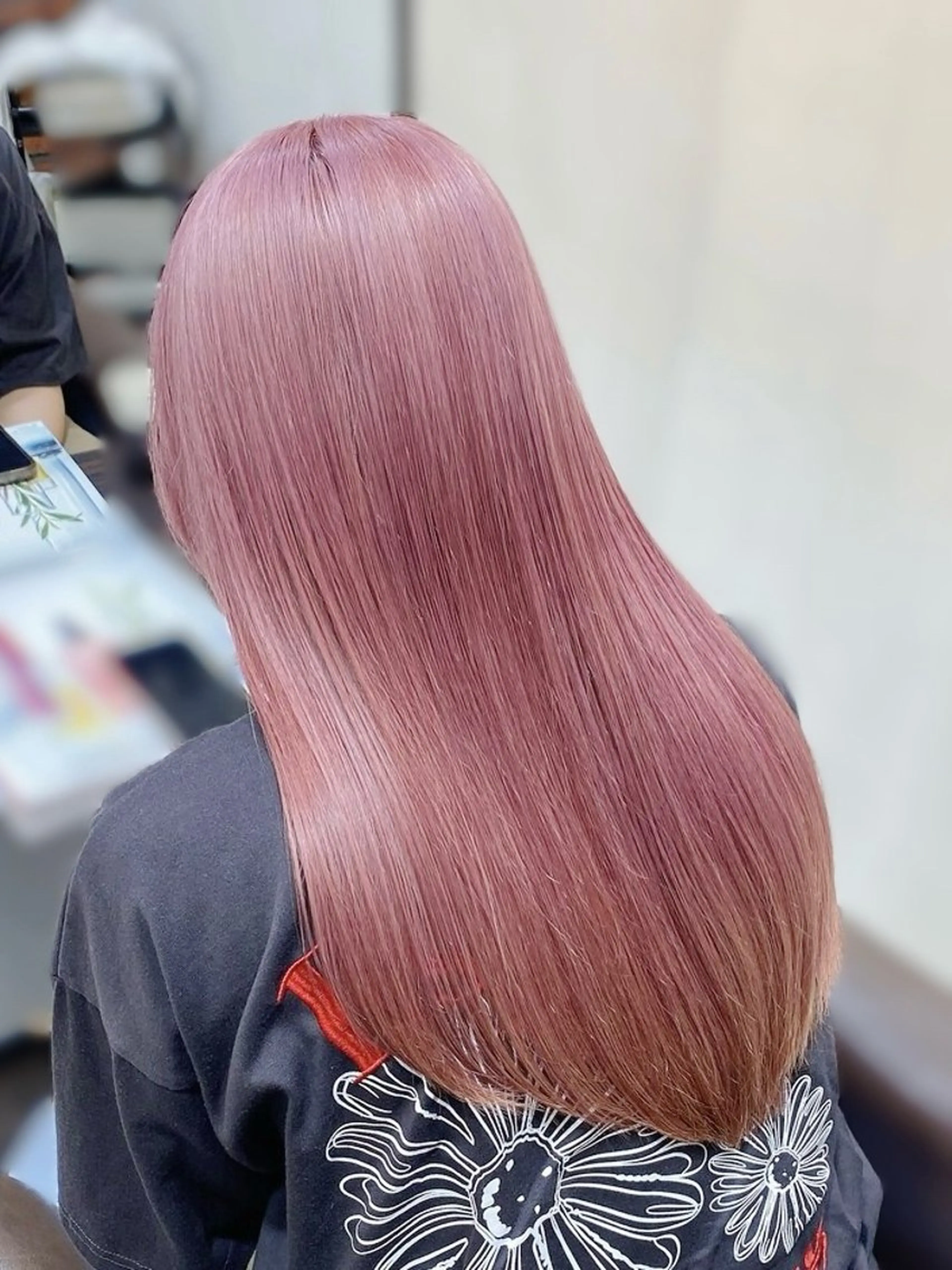 カラー ブリーチ 透明感カラー ピンクカラー VANCOUNCIL 松本のヘアスタイル